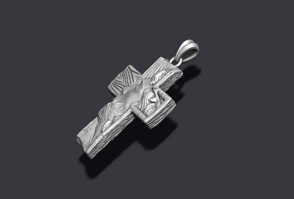 Jesus cross pendant 3D print model_8