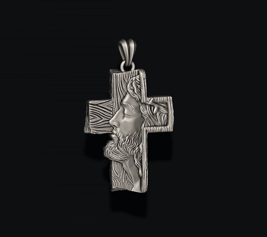 Jesus cross pendant 3D print model_1