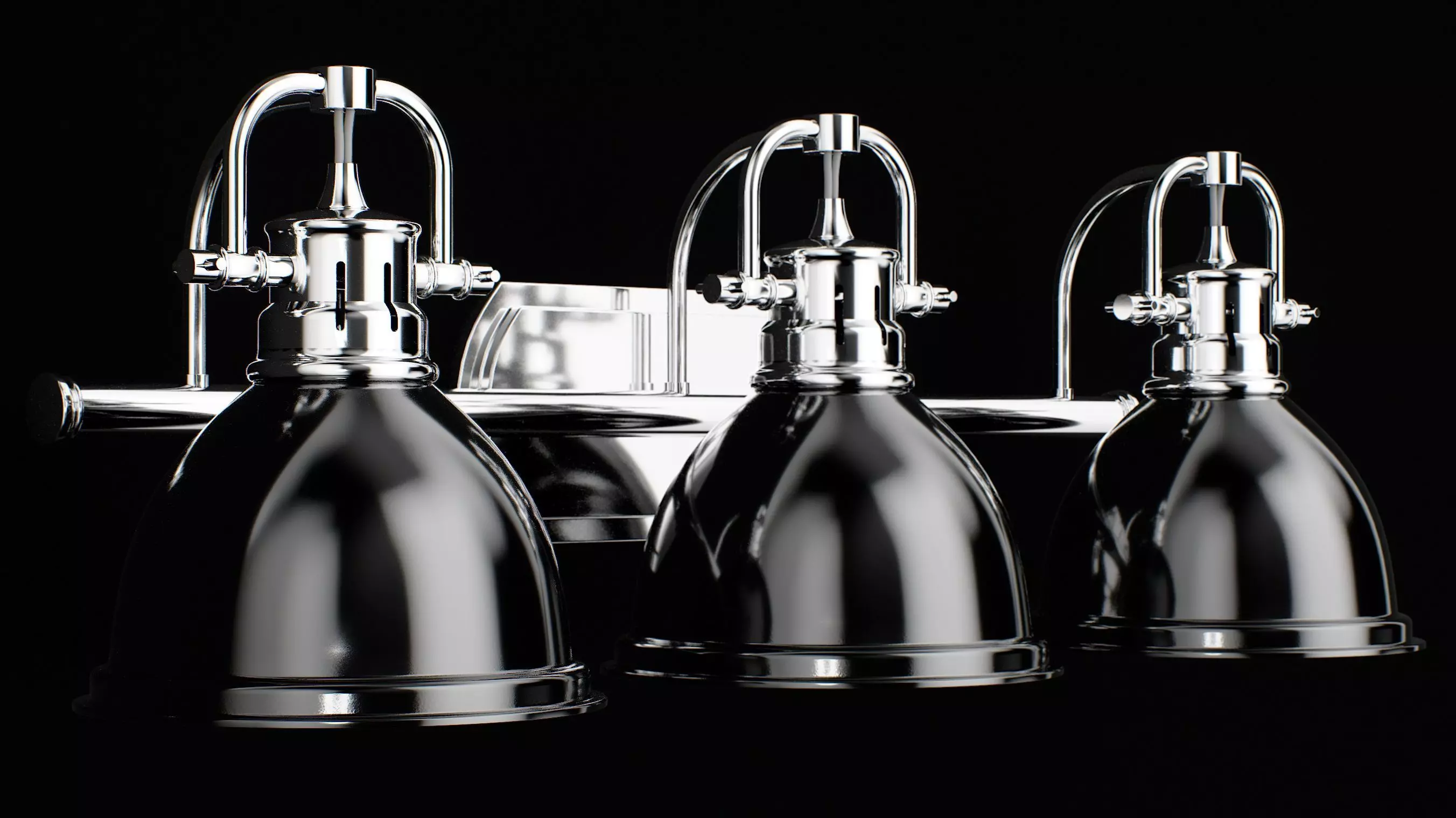 Golden Lighting 3602 BA3 Chrome Black 3D model_0