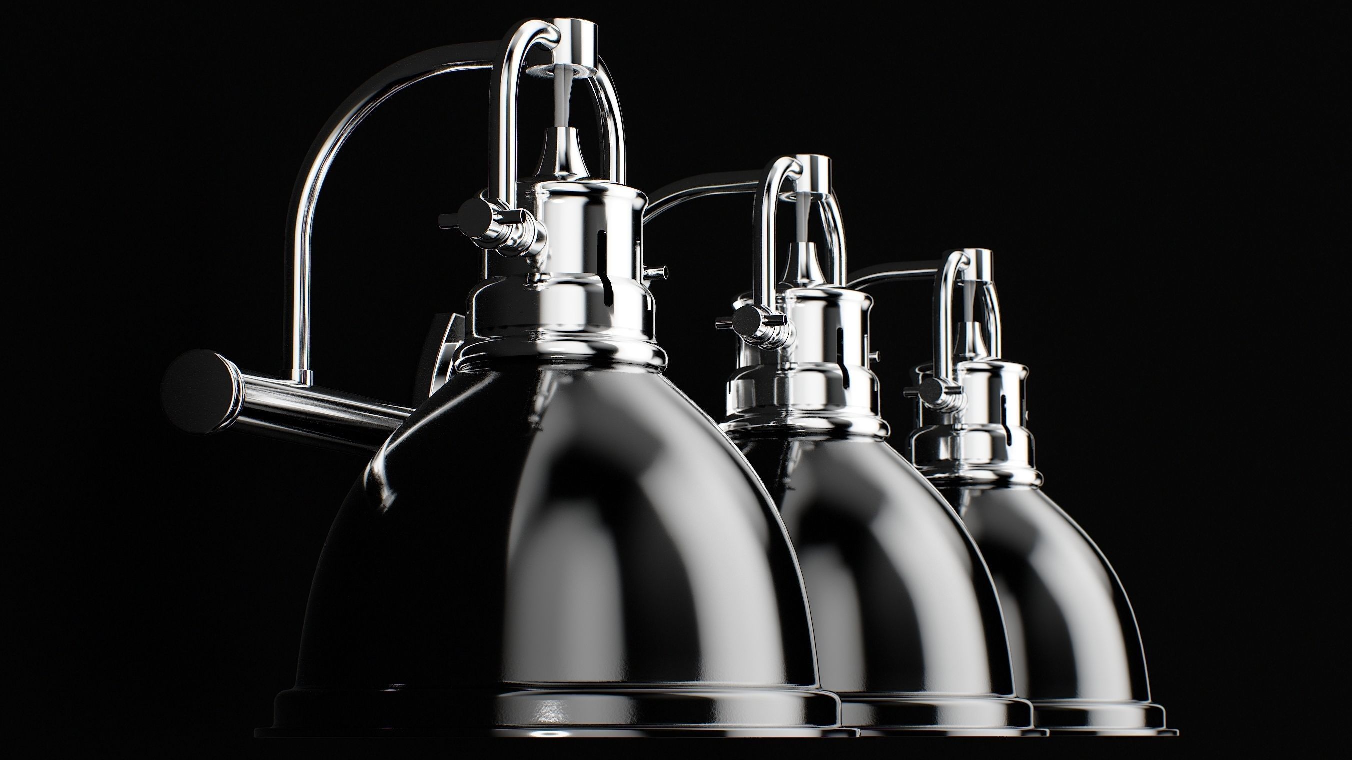 Golden Lighting 3602 BA3 Chrome Black 3D model_6