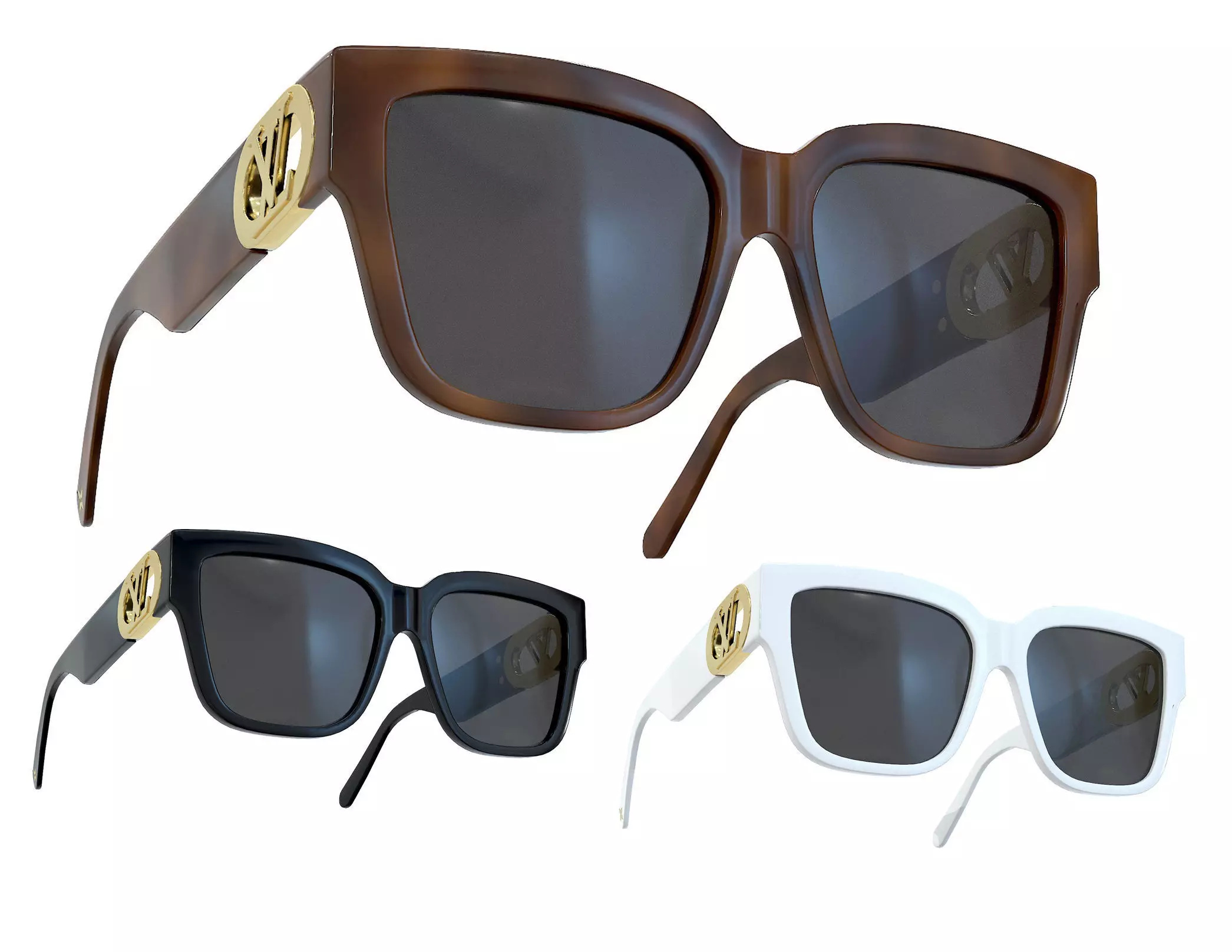 Louis Vuitton Link PM Square Sunglasses Low-poly 3D model