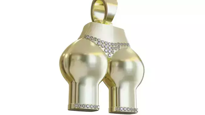 Butt Gold Pendant 3D Print Model 3D print model
