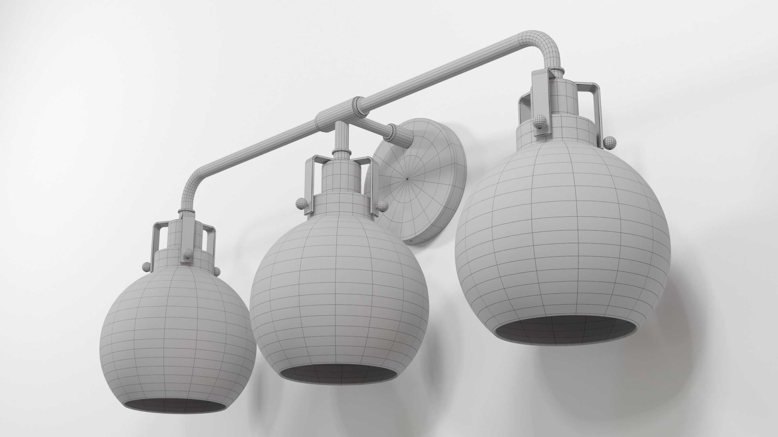 Shades of Light Hinley Seeded Glass Sconce 3 light 3D model_9