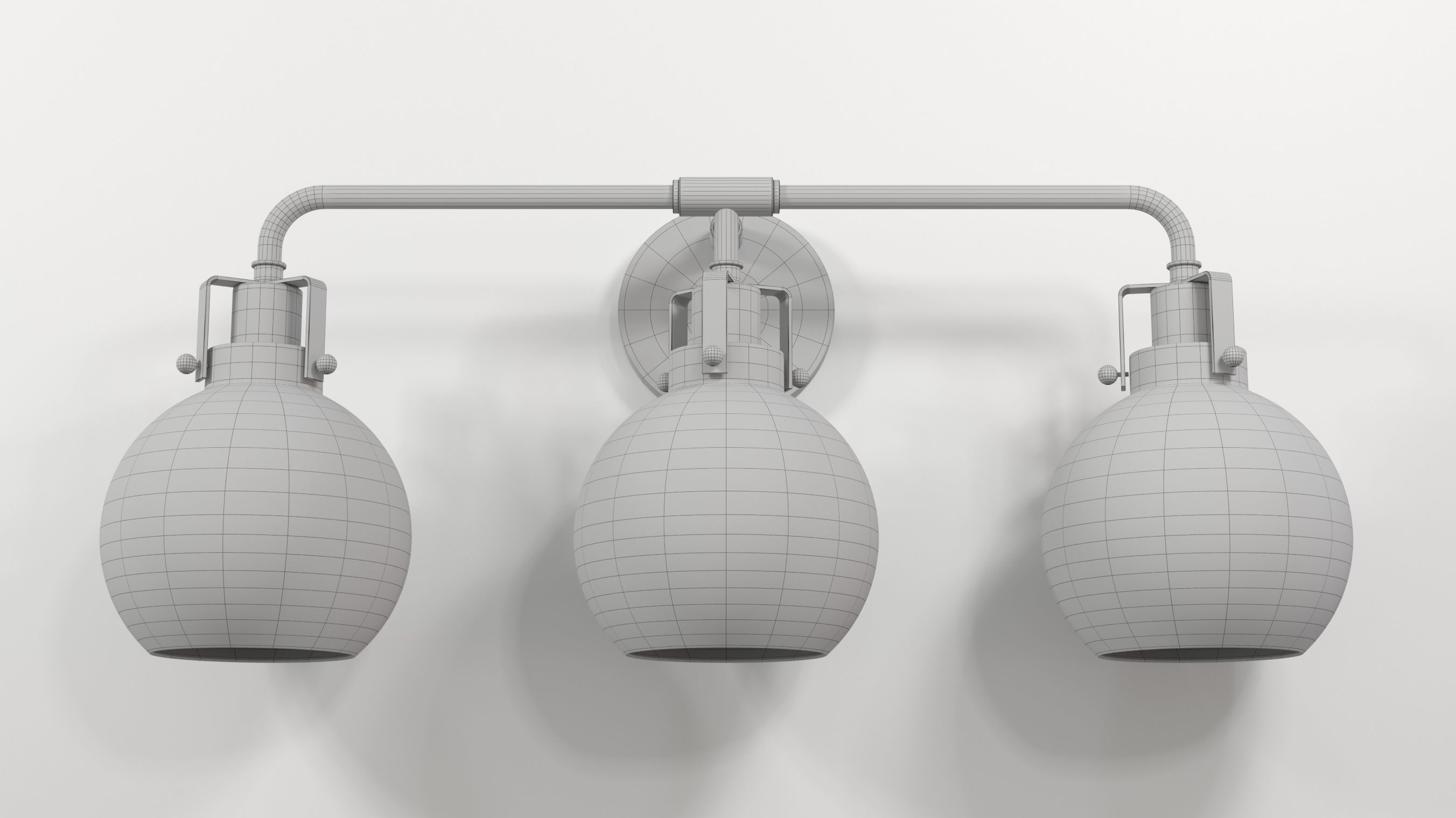 Shades of Light Hinley Seeded Glass Sconce 3 light 3D model_3