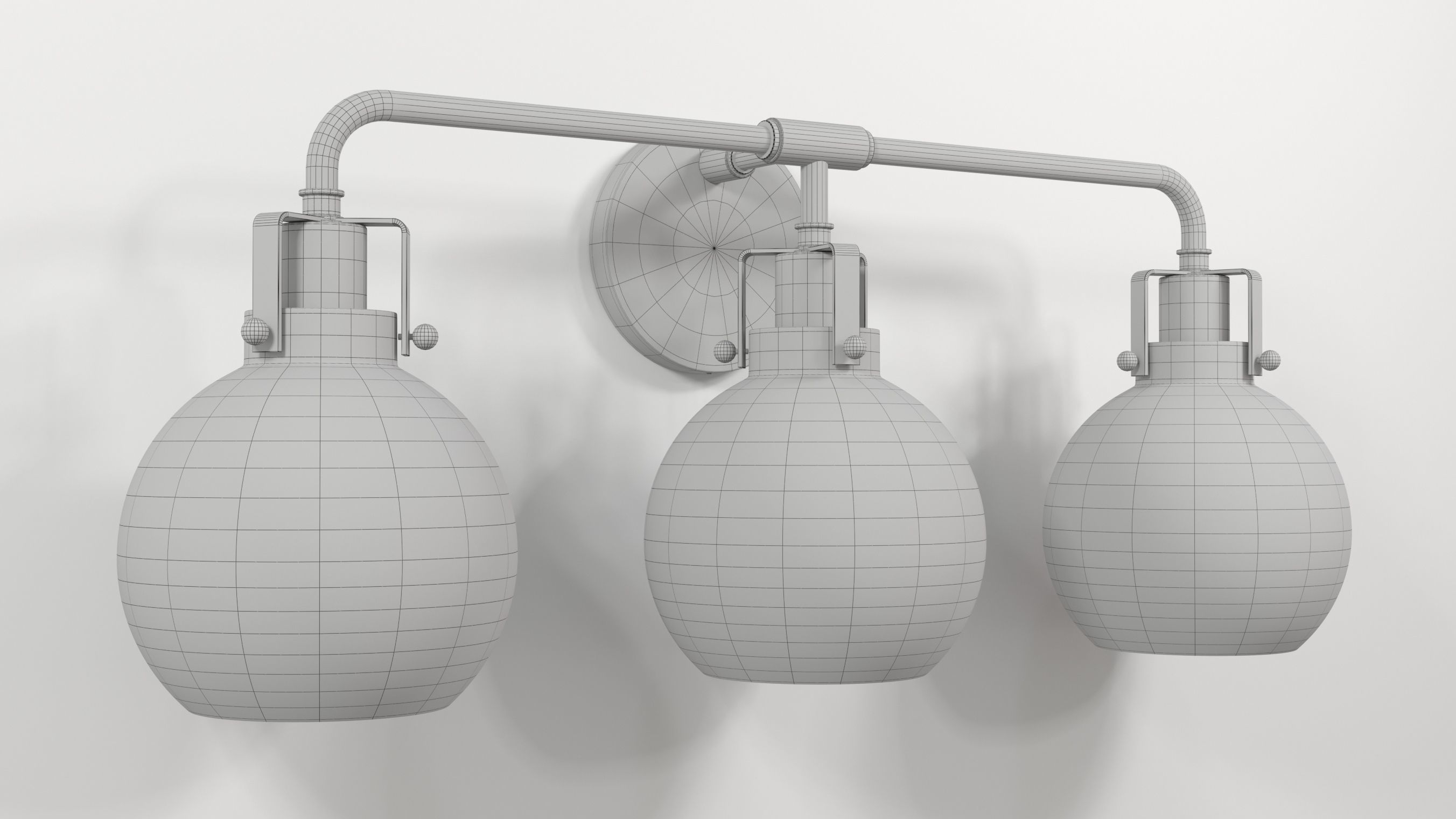 Shades of Light Hinley Seeded Glass Sconce 3 light 3D model_1