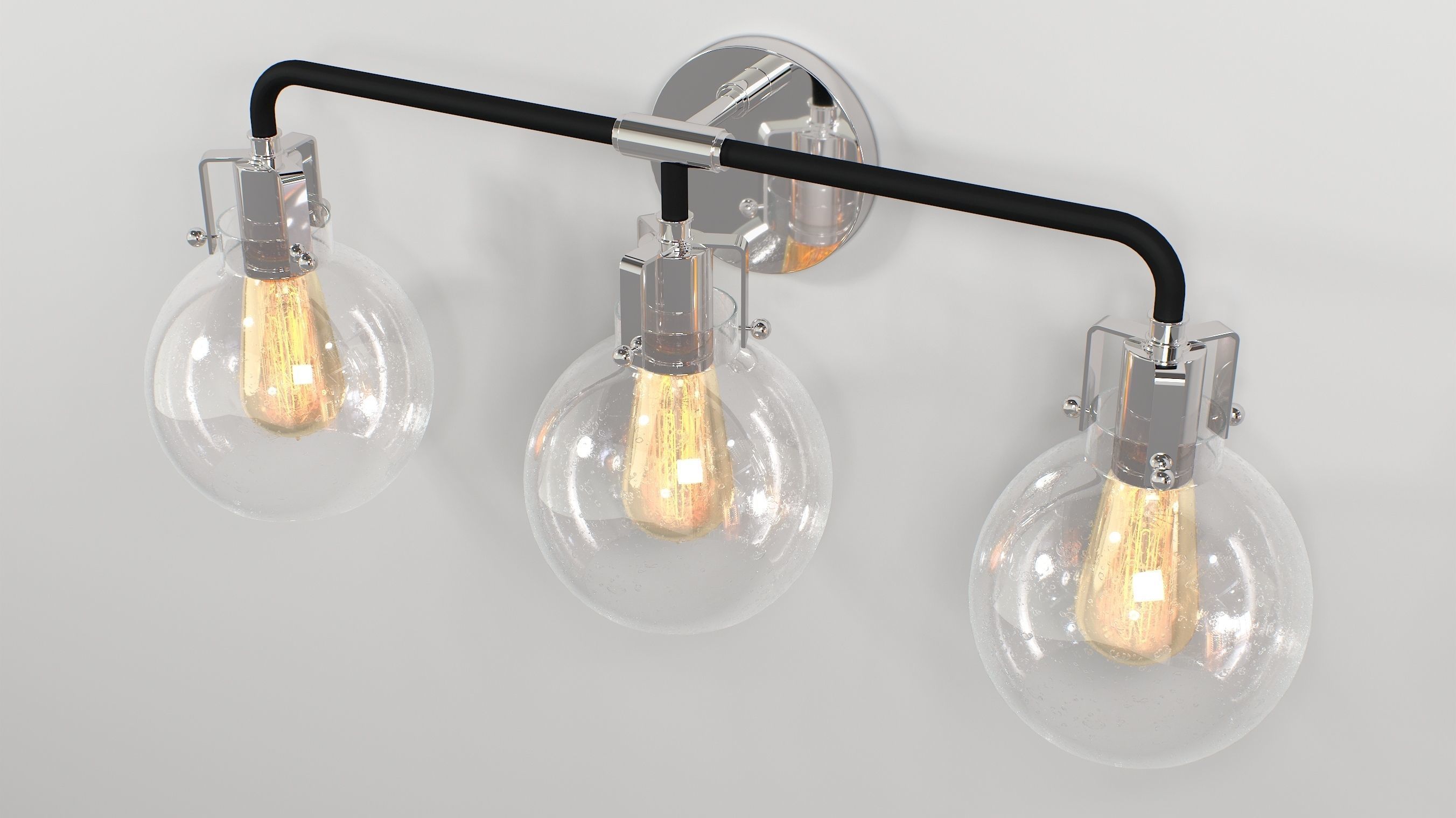 Shades of Light Hinley Seeded Glass Sconce 3 light 3D model_6