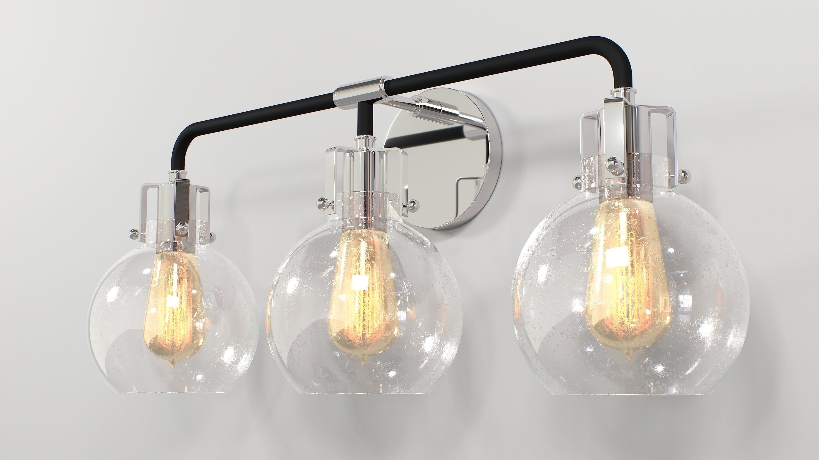 Shades of Light Hinley Seeded Glass Sconce 3 light 3D model_4