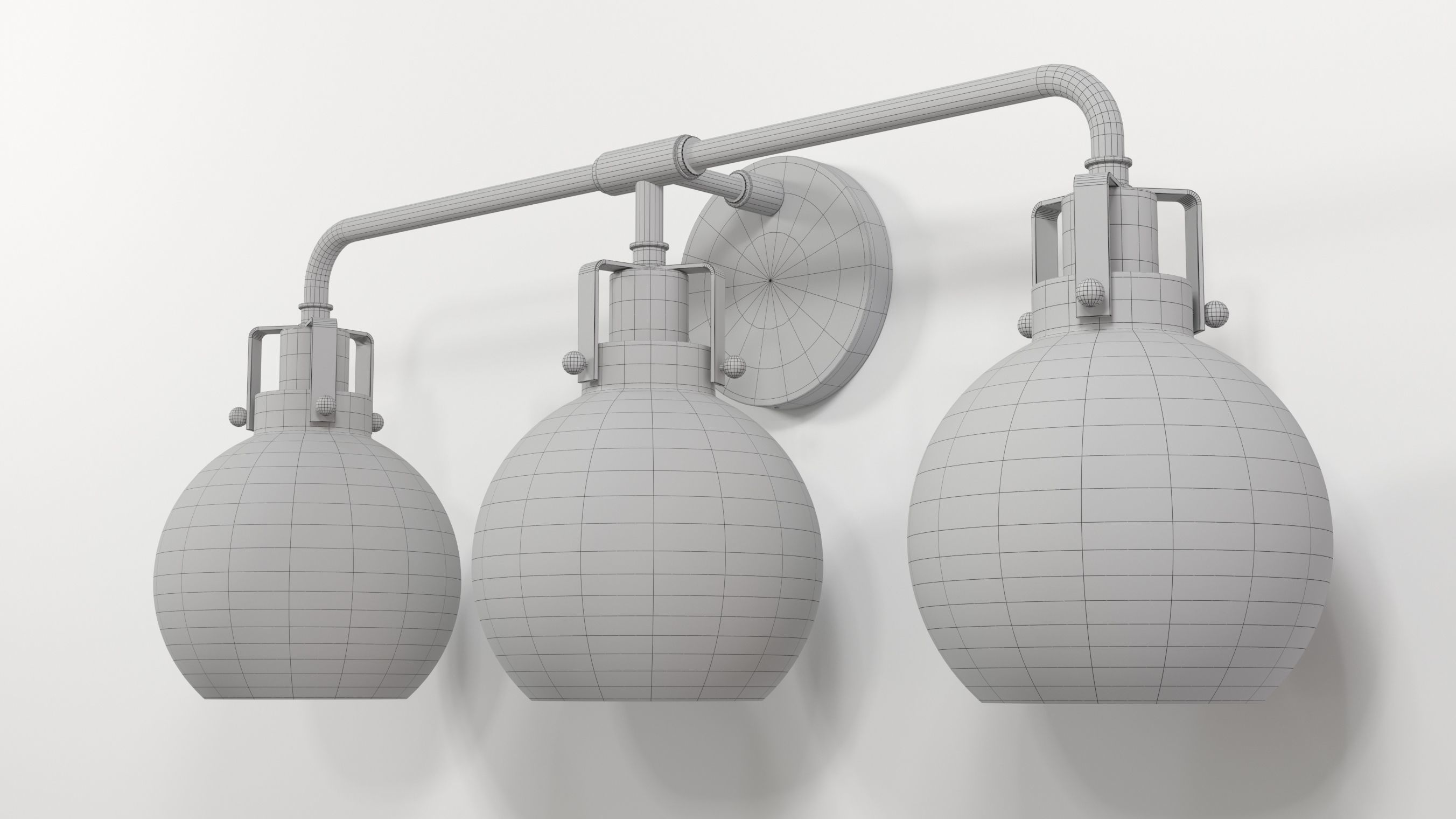 Shades of Light Hinley Seeded Glass Sconce 3 light 3D model_5