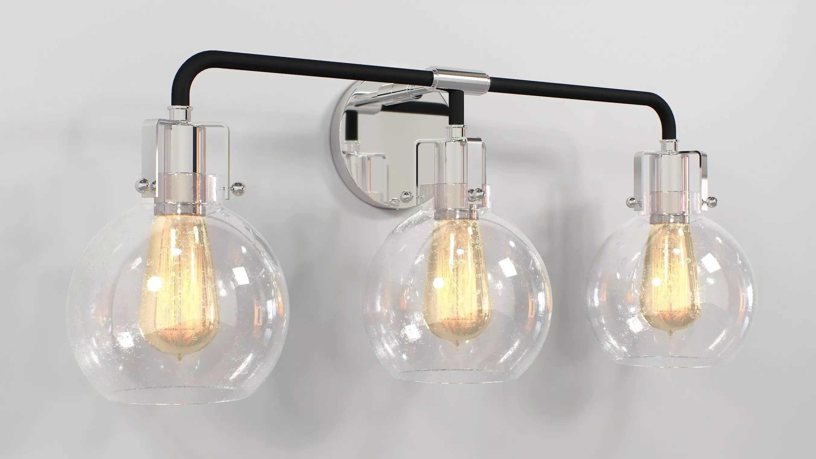 Shades of Light Hinley Seeded Glass Sconce 3 light 3D model_0