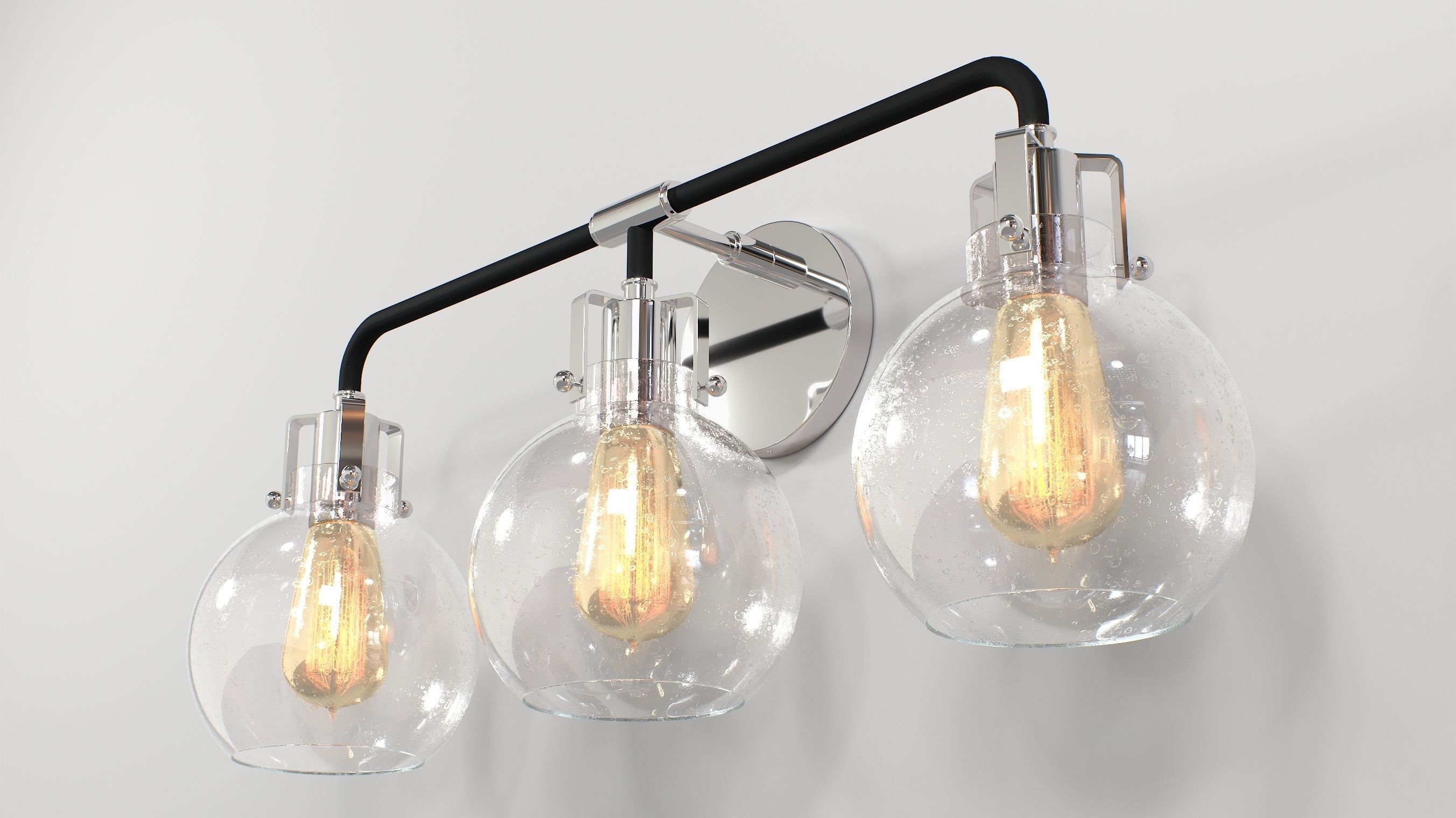 Shades of Light Hinley Seeded Glass Sconce 3 light 3D model_8