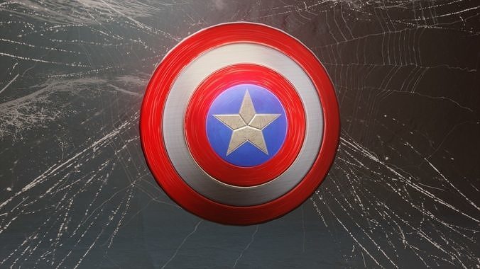 Capitan America Shield Free low-poly 3D model