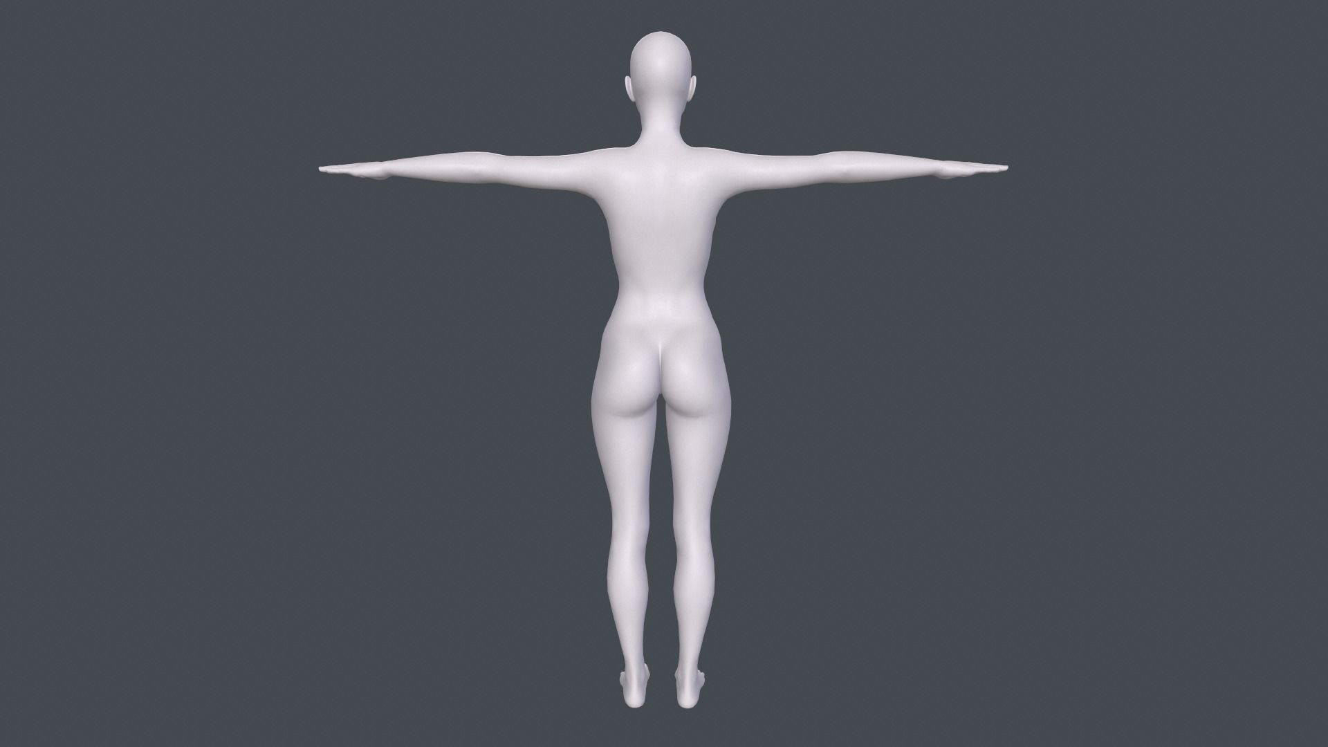 Female Basemesh Low-poly 3D model_11