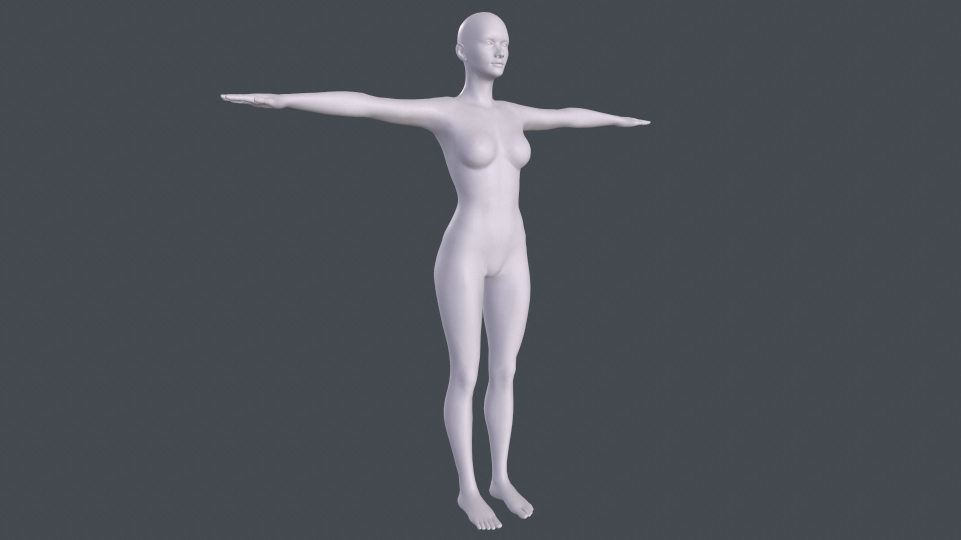 Female Basemesh Low-poly 3D model_10