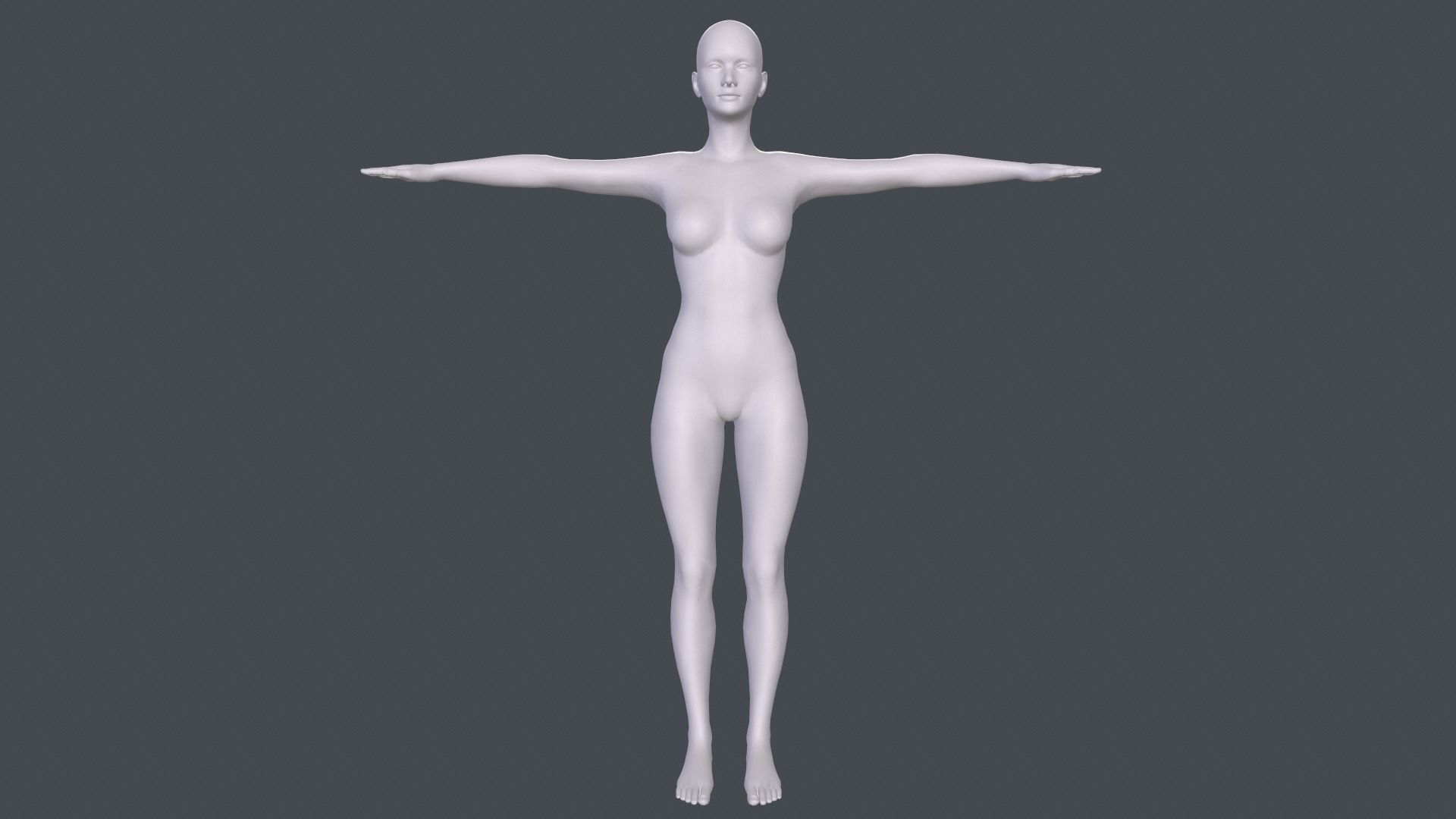 Female Basemesh Low-poly 3D model_8