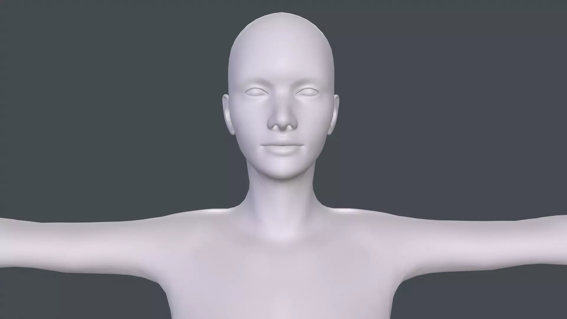 Female Basemesh Low-poly 3D model_0
