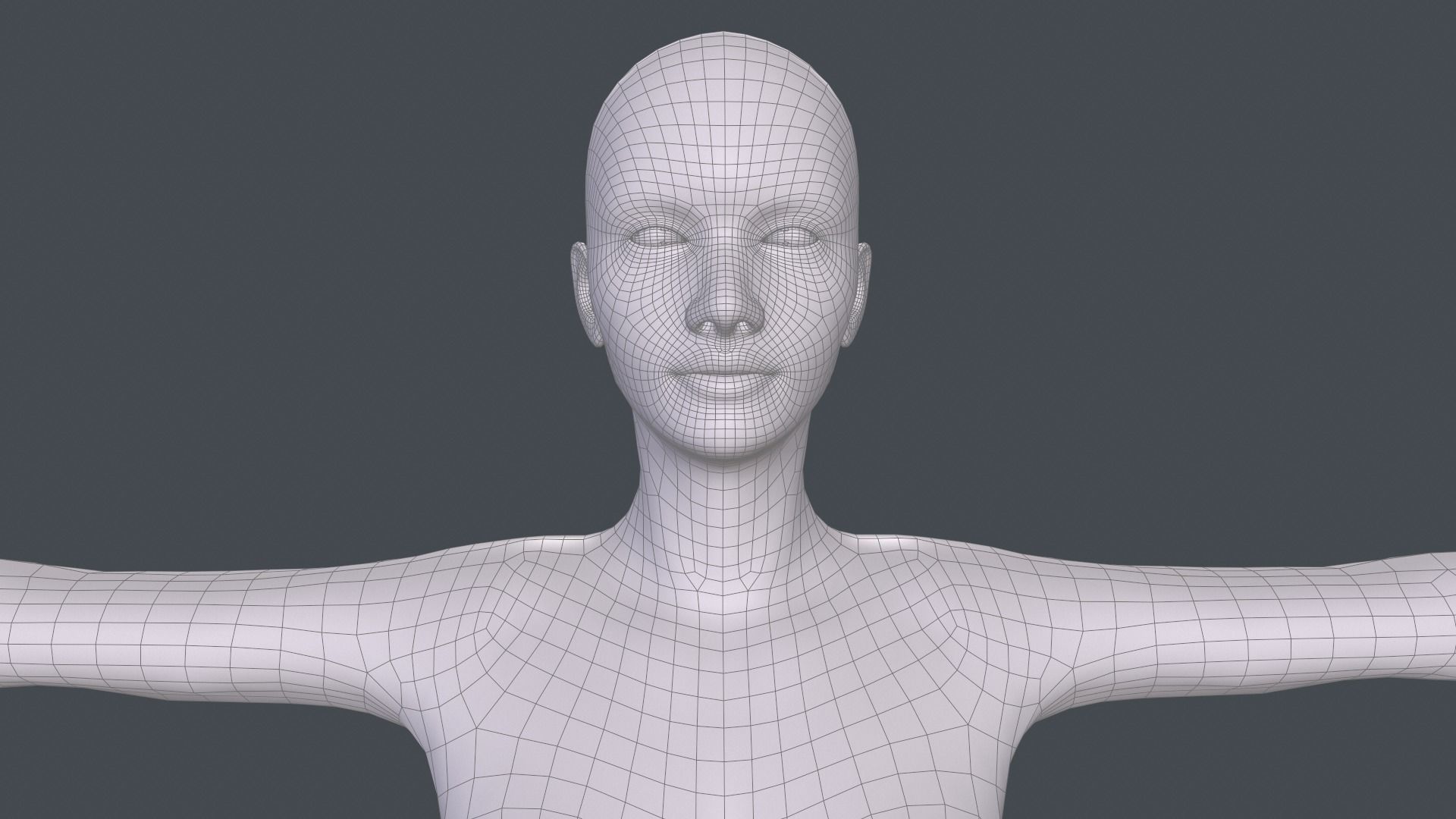 Female Basemesh Low-poly 3D model_1