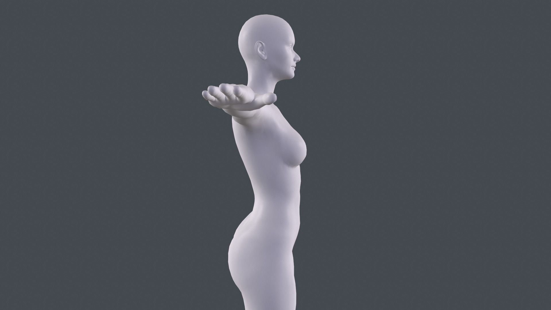 Female Basemesh Low-poly 3D model_4