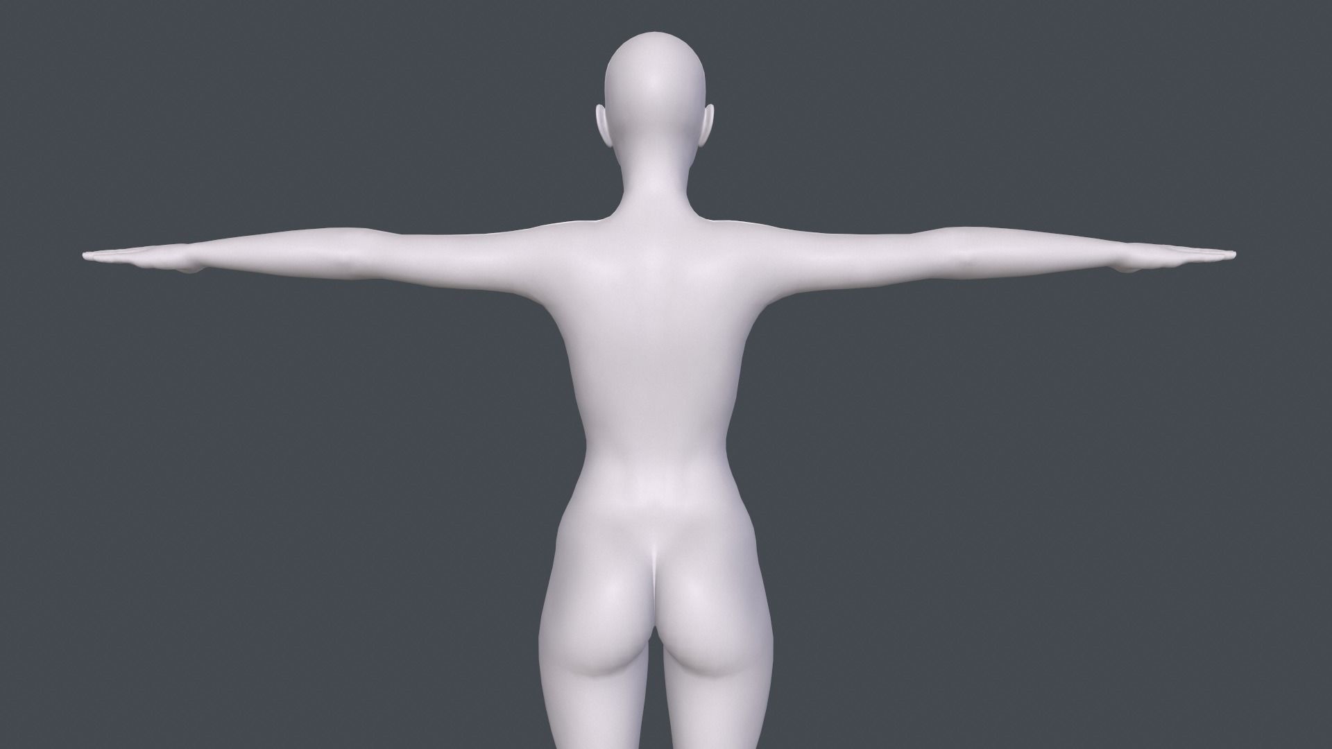 Female Basemesh Low-poly 3D model_6