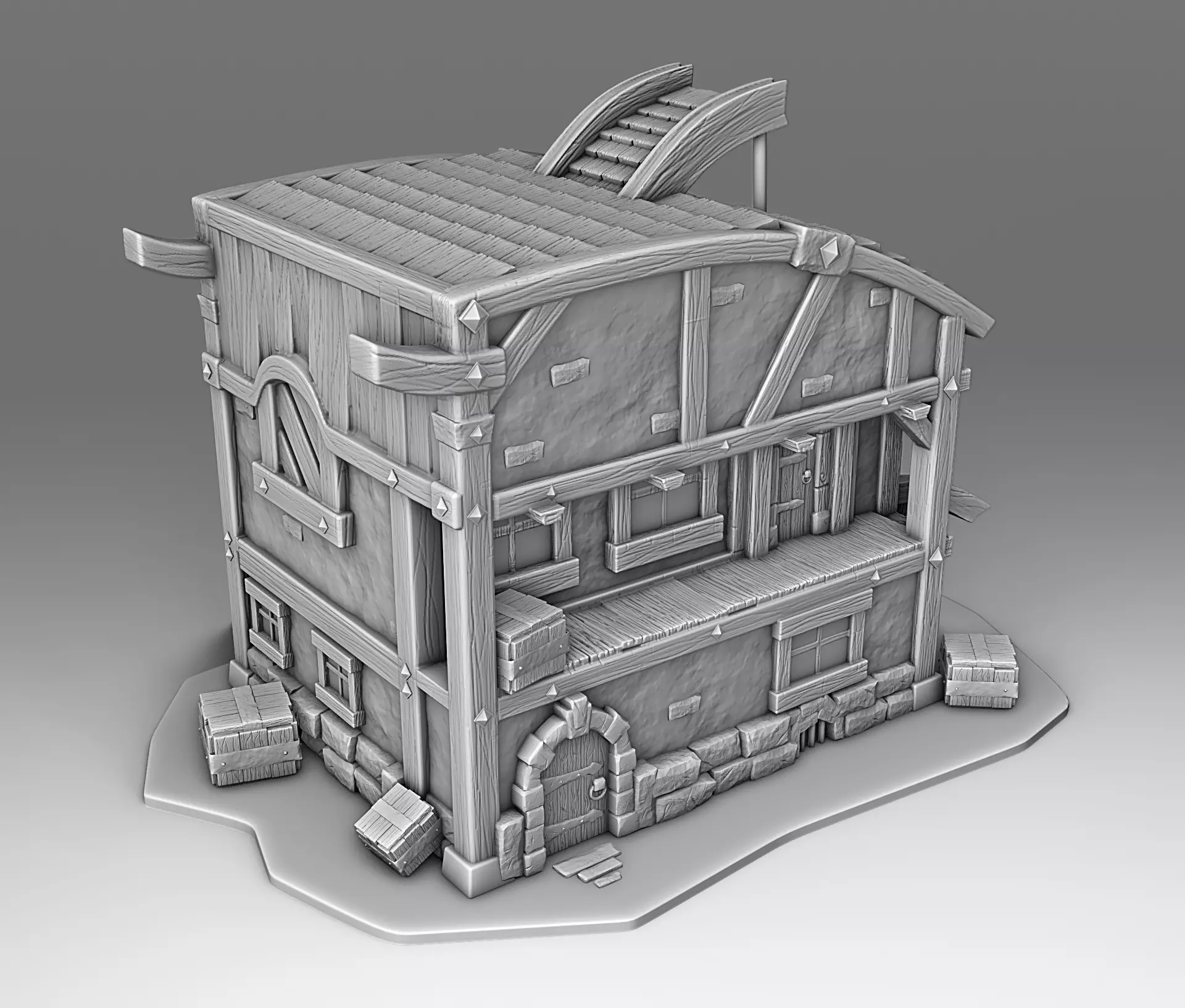 The house of the Middle Age 3D print model_0