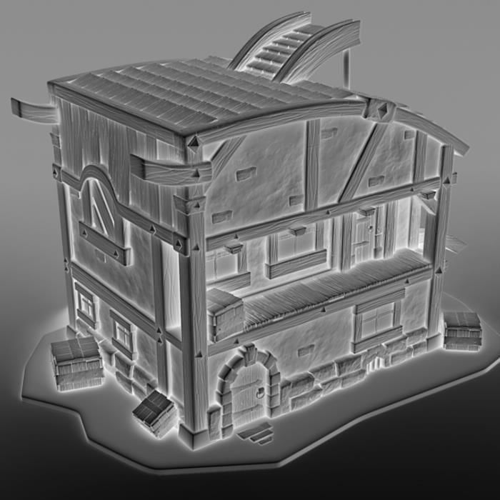The house of the Middle Age 3D print model_4
