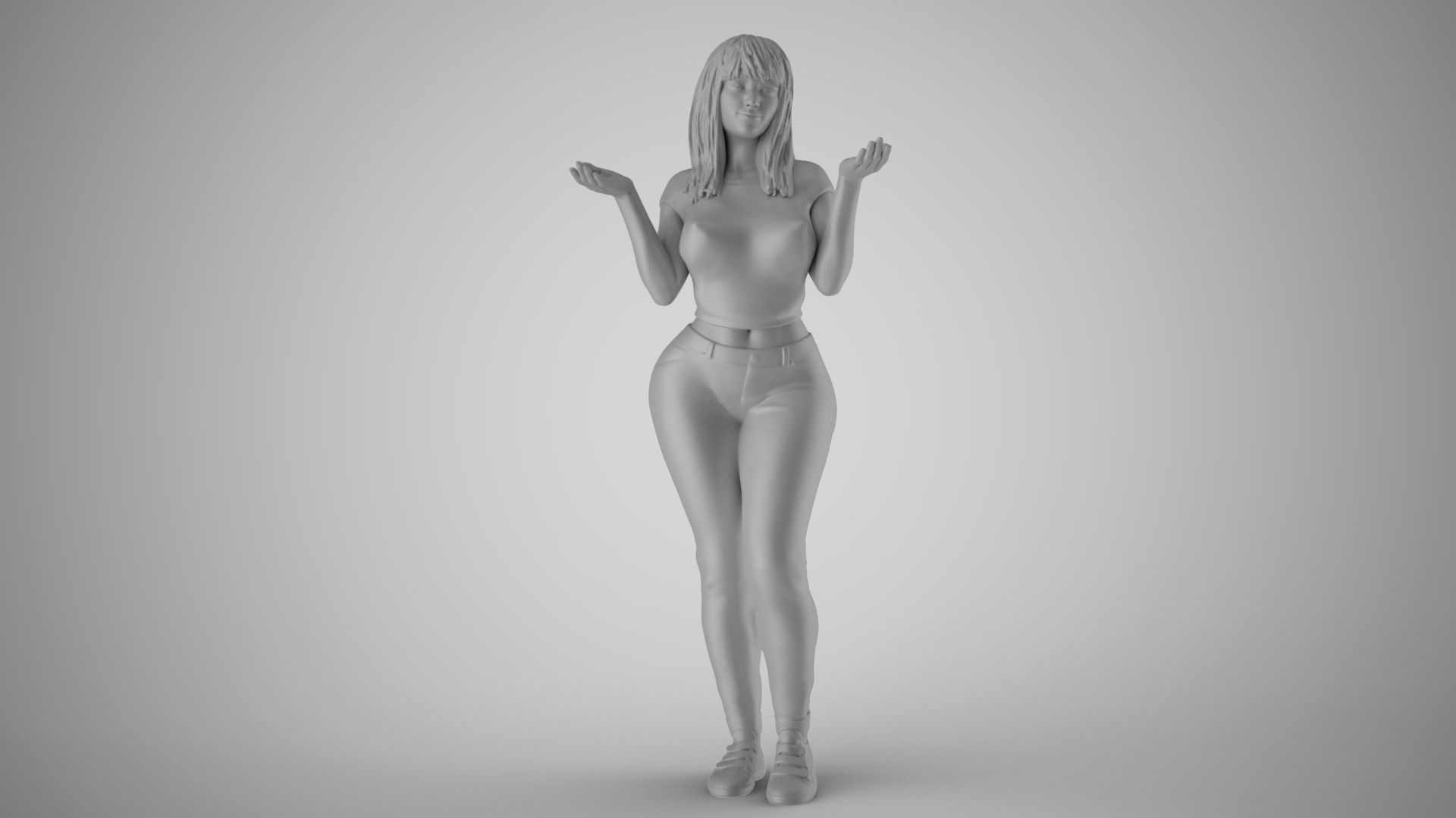 Unaware Woman 2 3D print model_2