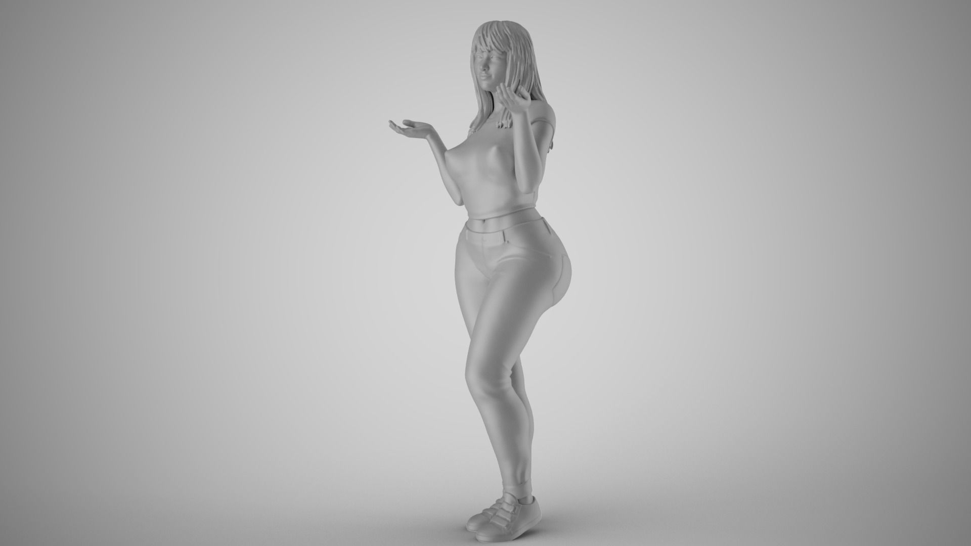 Unaware Woman 2 3D print model_1