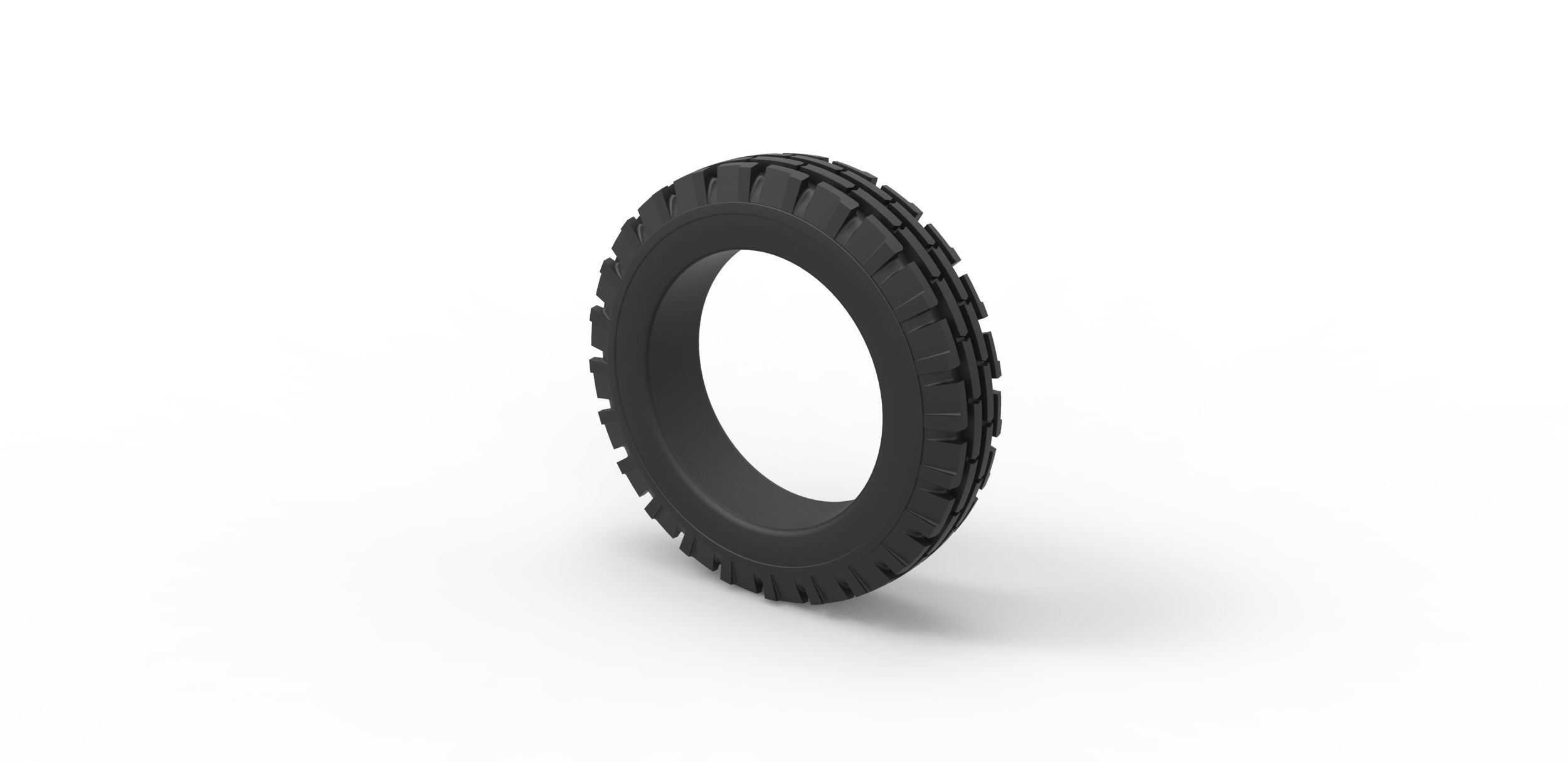 Tractor front tire Scale 1 to 10 3D print model_6