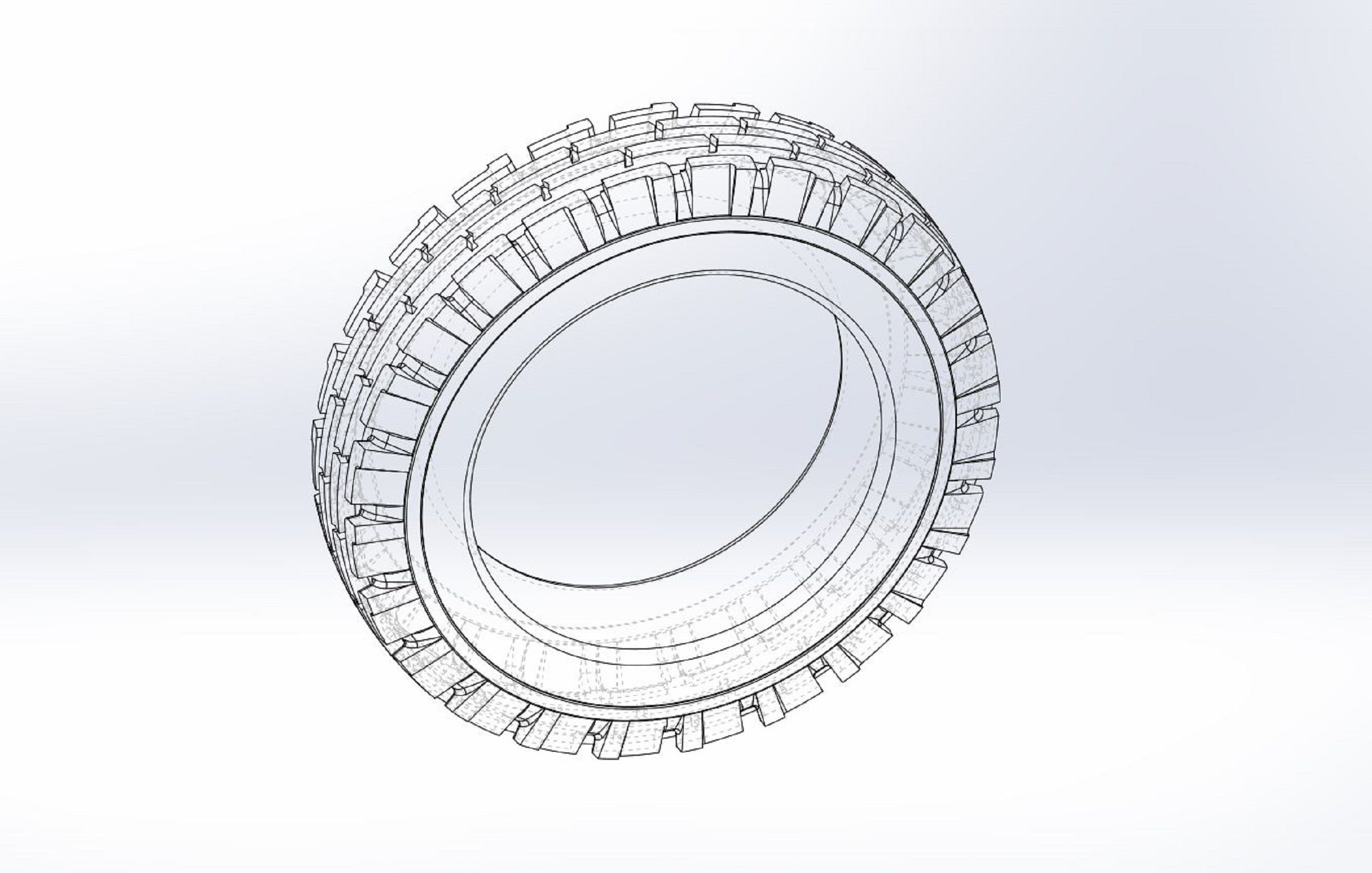 Tractor front tire Scale 1 to 10 3D print model_8
