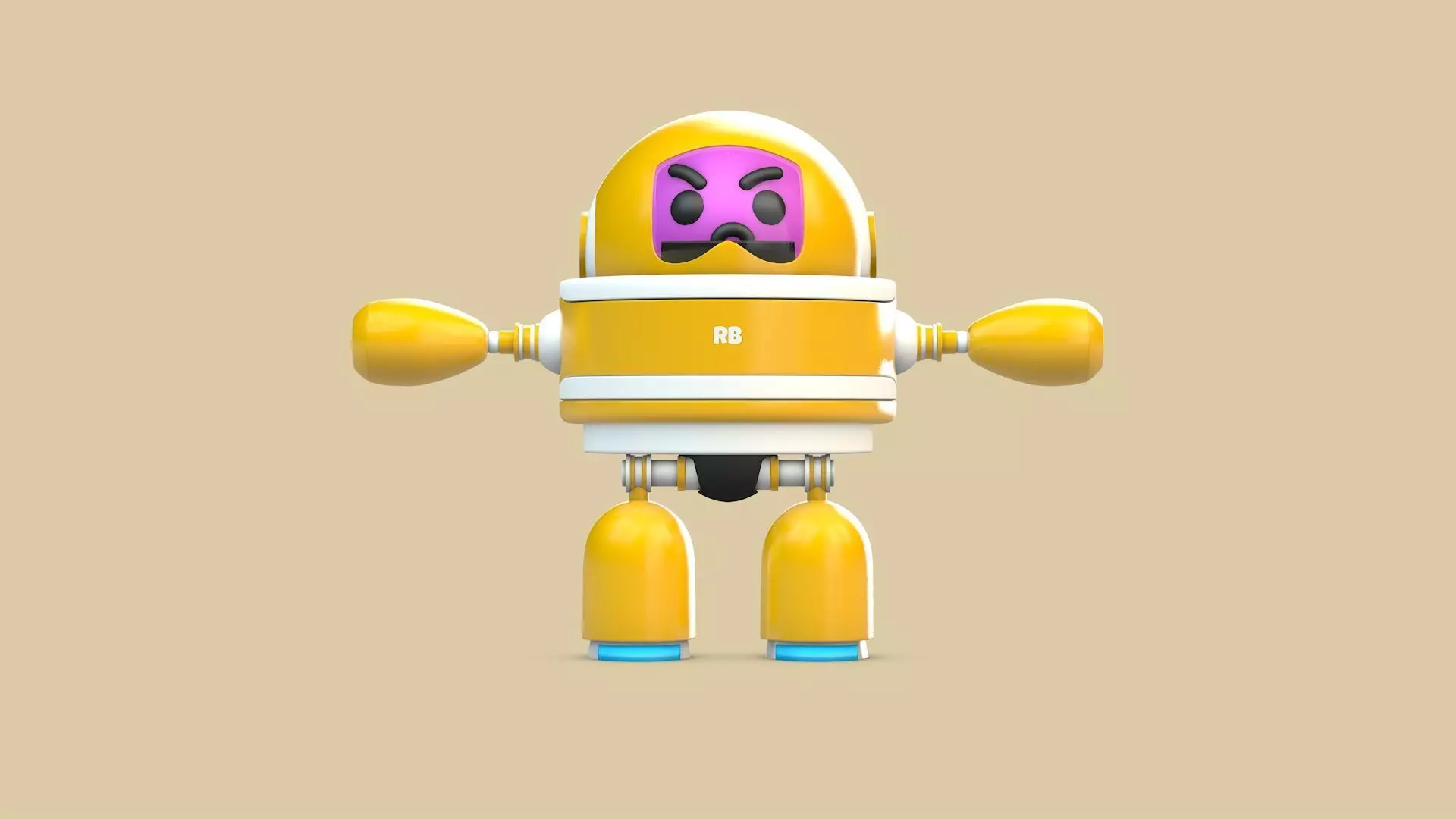 Robot Low-poly 3D model_0