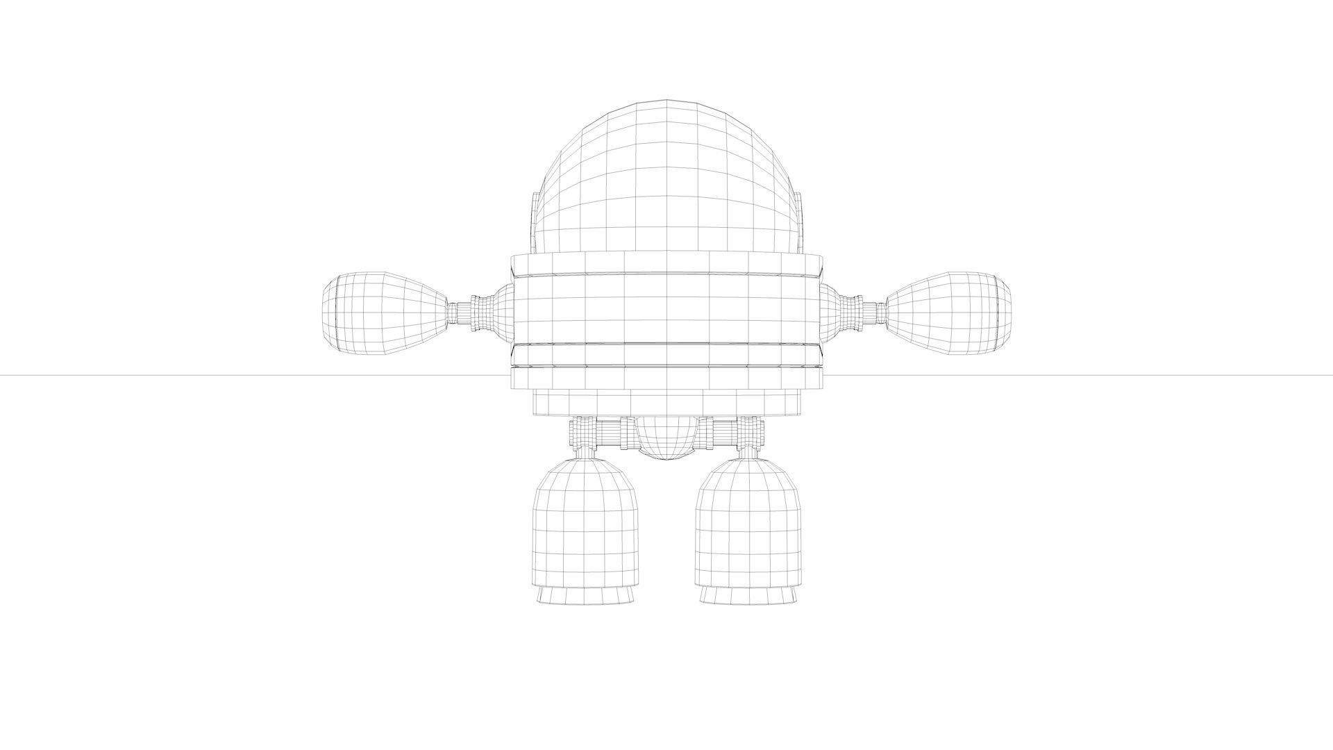 Robot Low-poly 3D model_17