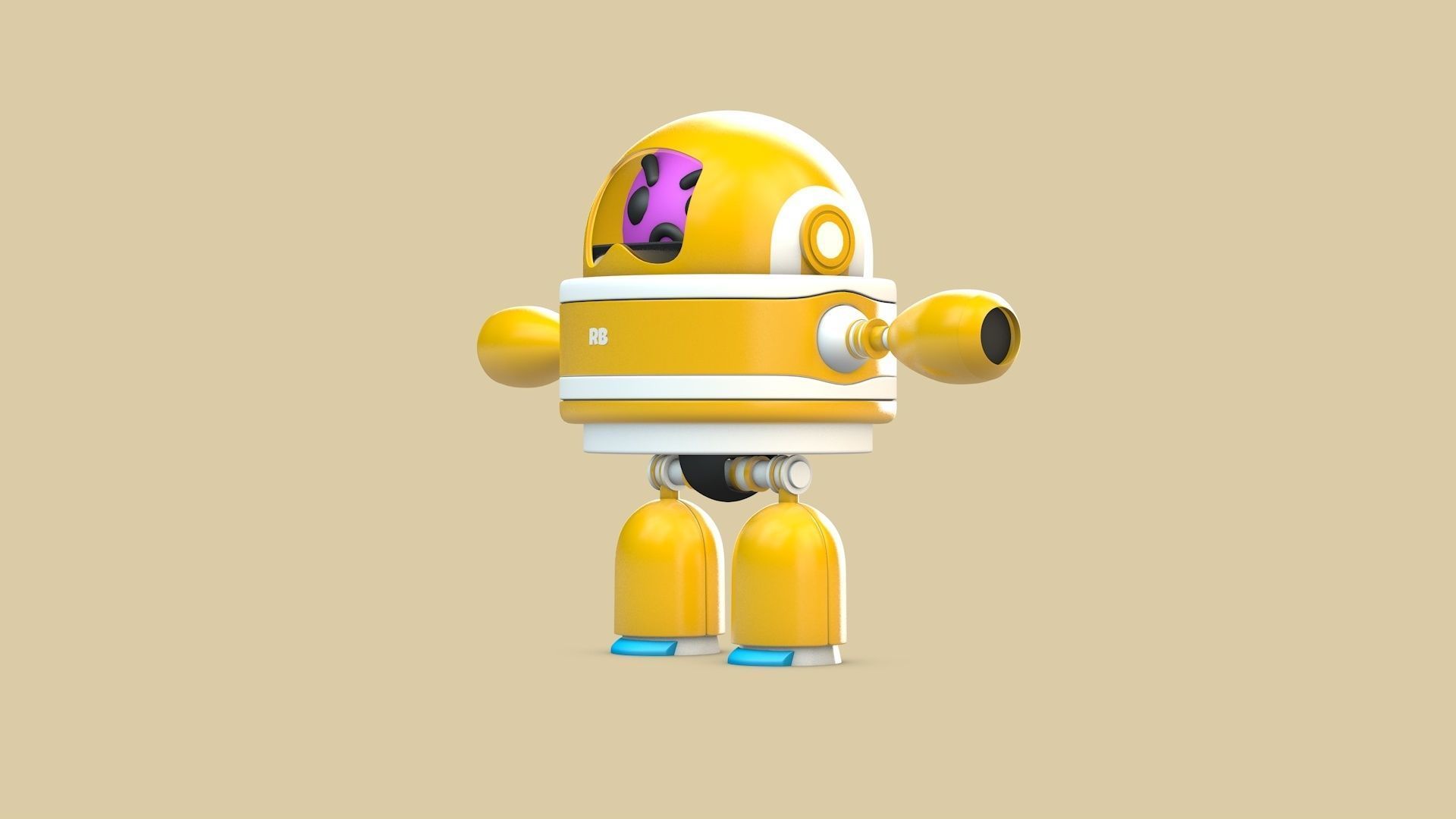 Robot Low-poly 3D model_1