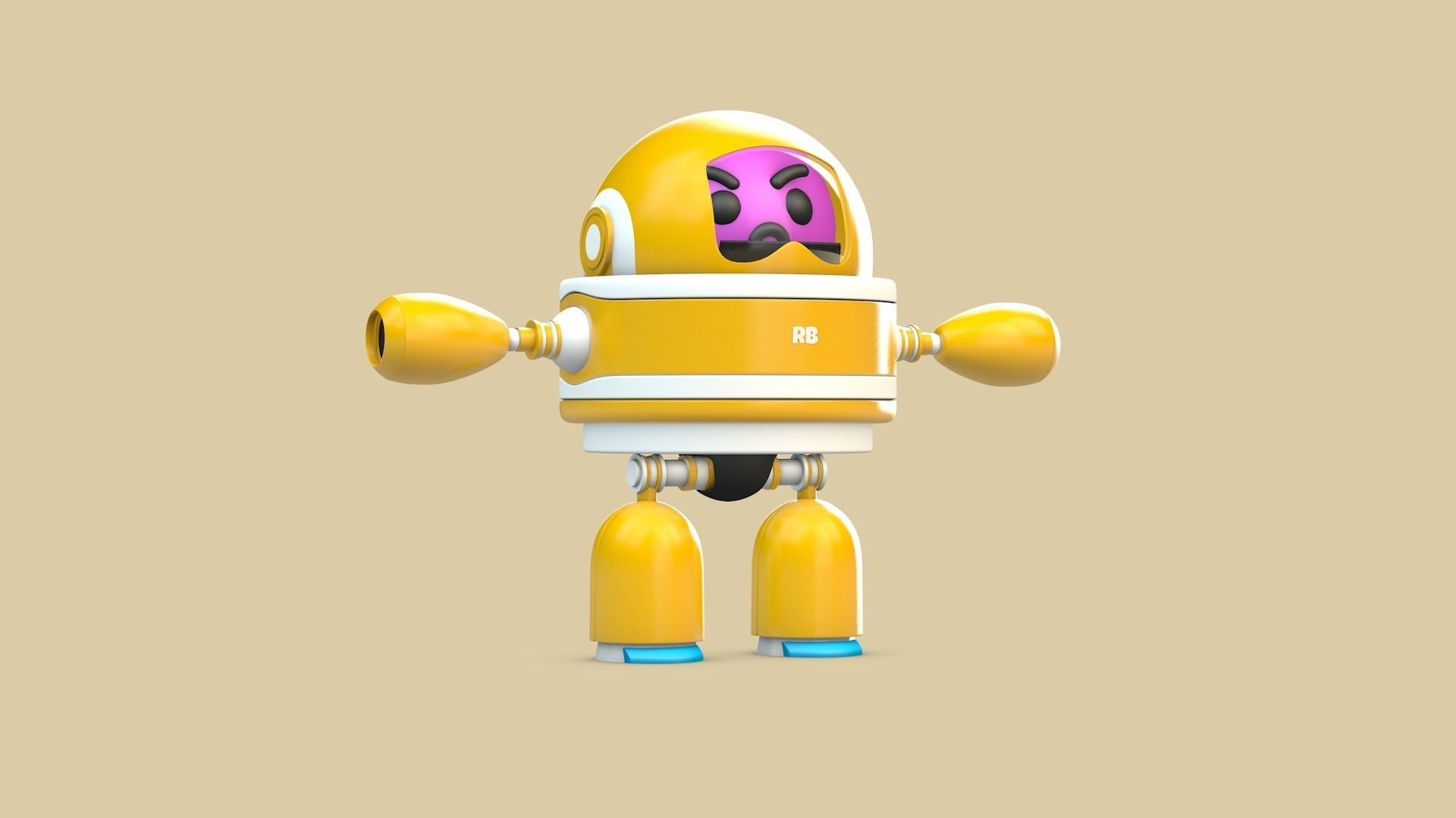Robot Low-poly 3D model_7
