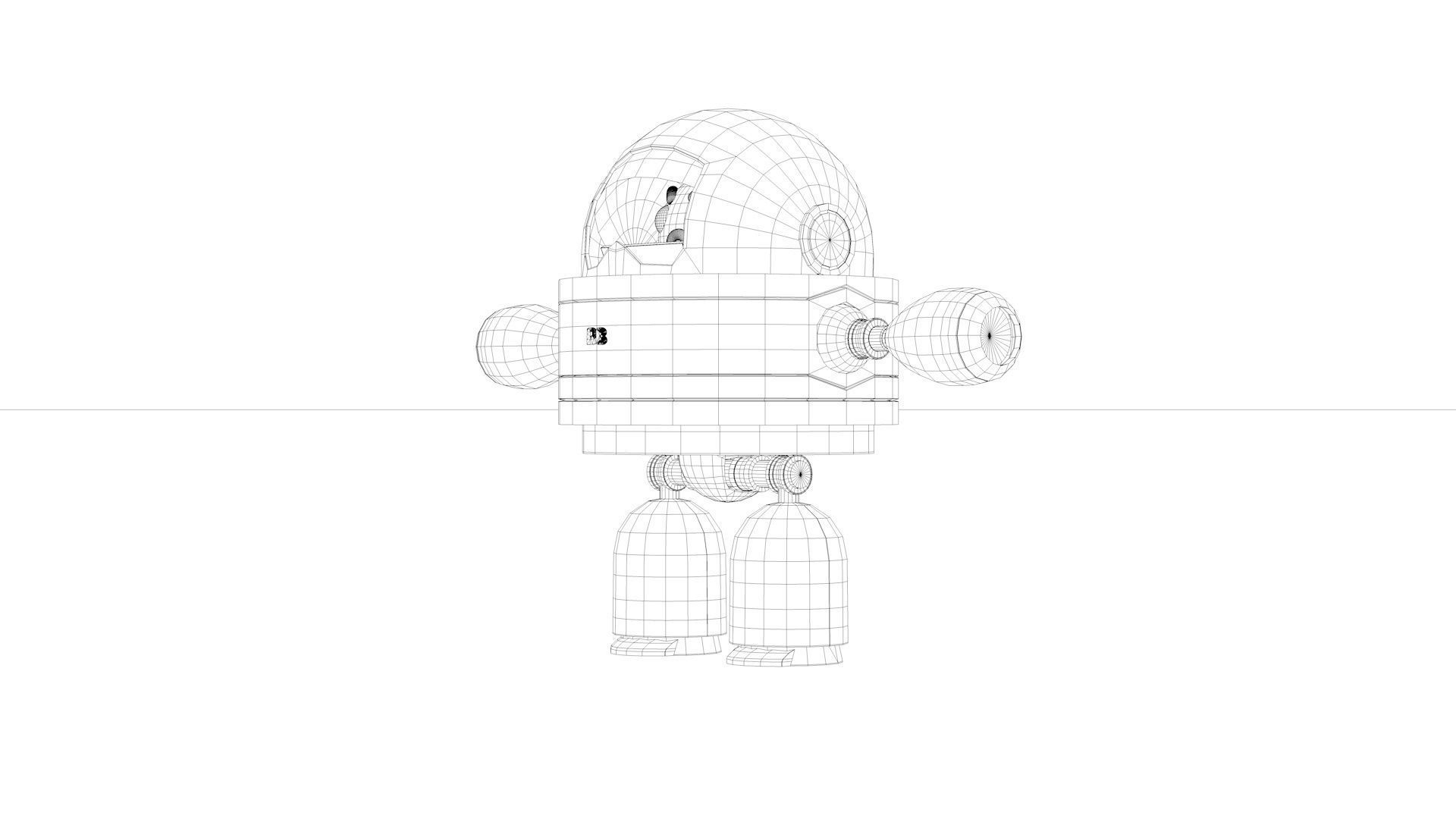 Robot Low-poly 3D model_14
