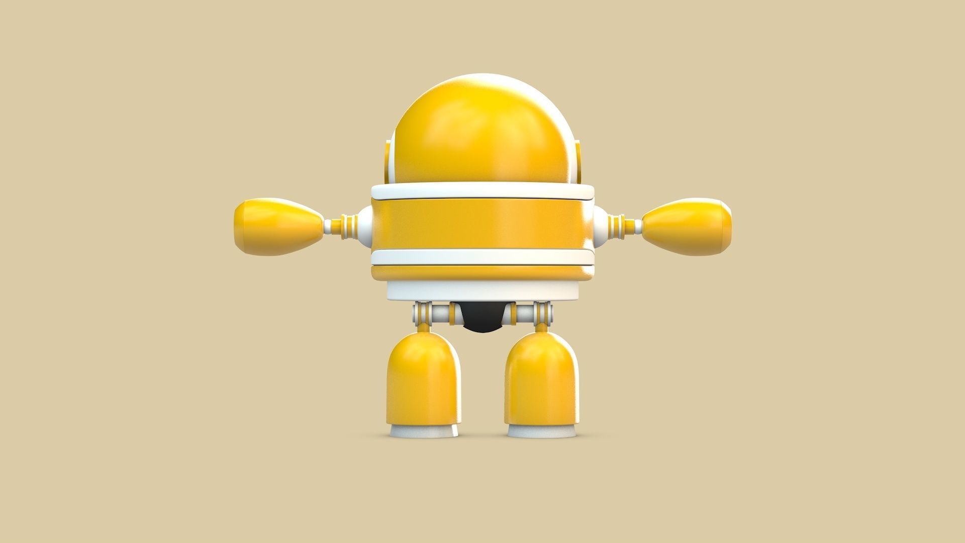 Robot Low-poly 3D model_4