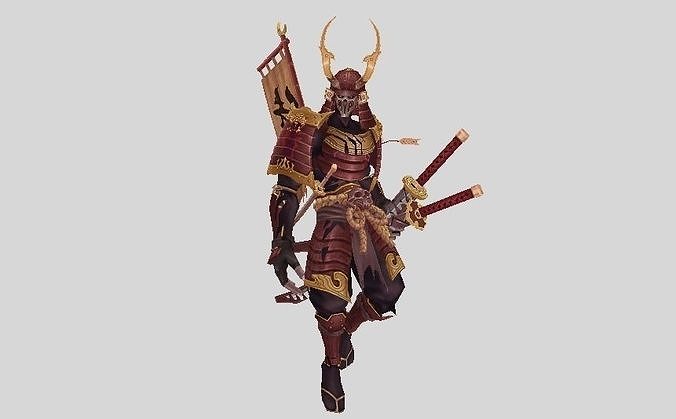 skeleton Warrior Character Low-poly 3D model