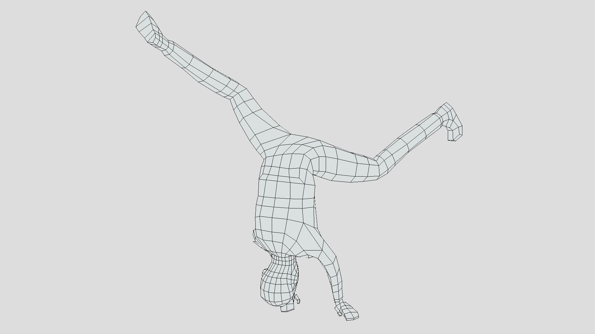 Low Poly Break Dance Kid Low-poly 3D model_12