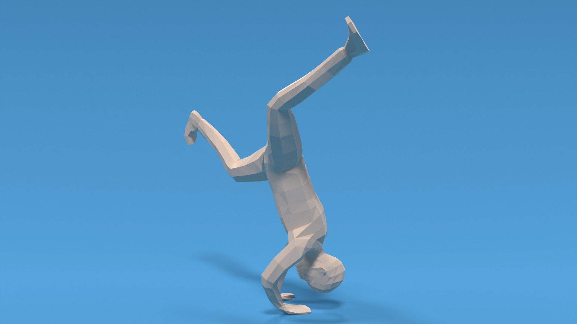 Low Poly Break Dance Kid Low-poly 3D model_1