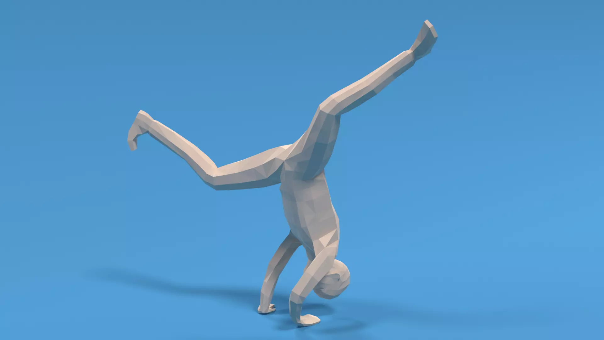 Low Poly Break Dance Kid Low-poly 3D model_0