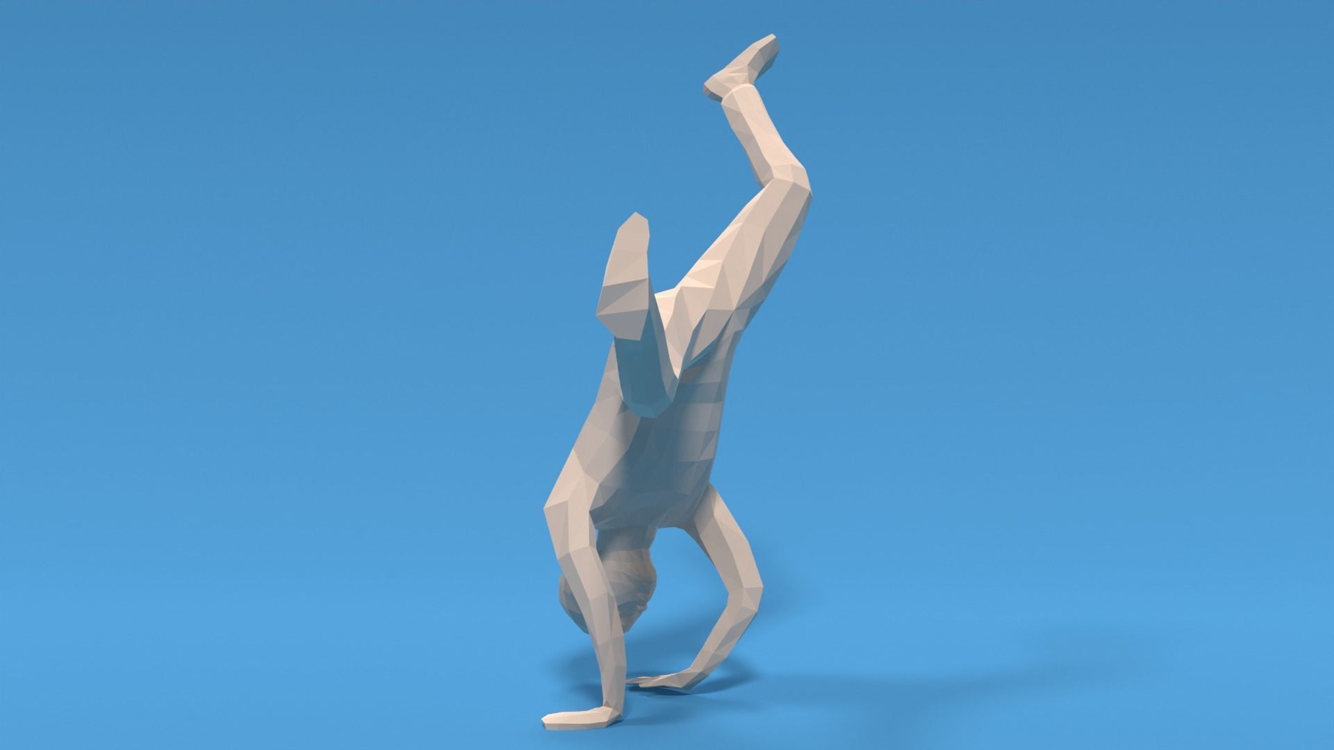 Low Poly Break Dance Kid Low-poly 3D model_6