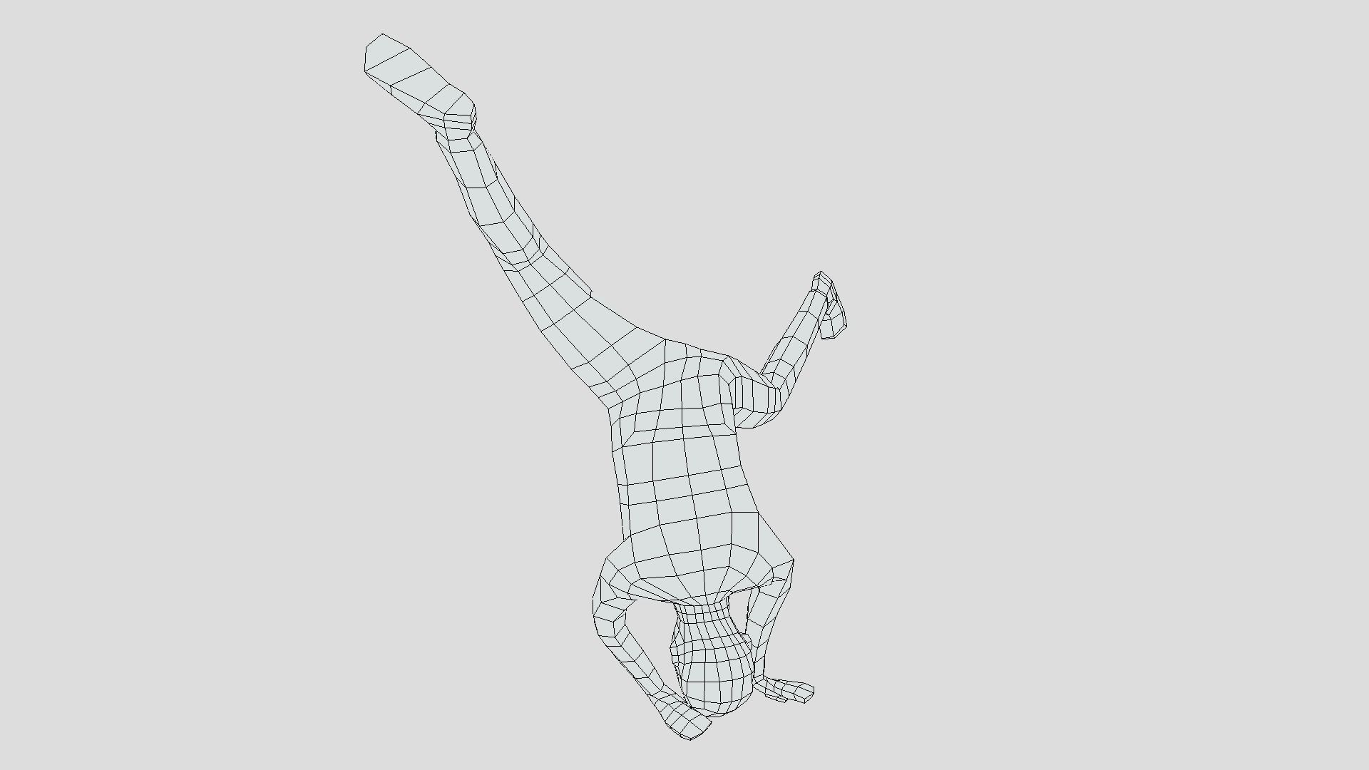 Low Poly Break Dance Kid Low-poly 3D model_11