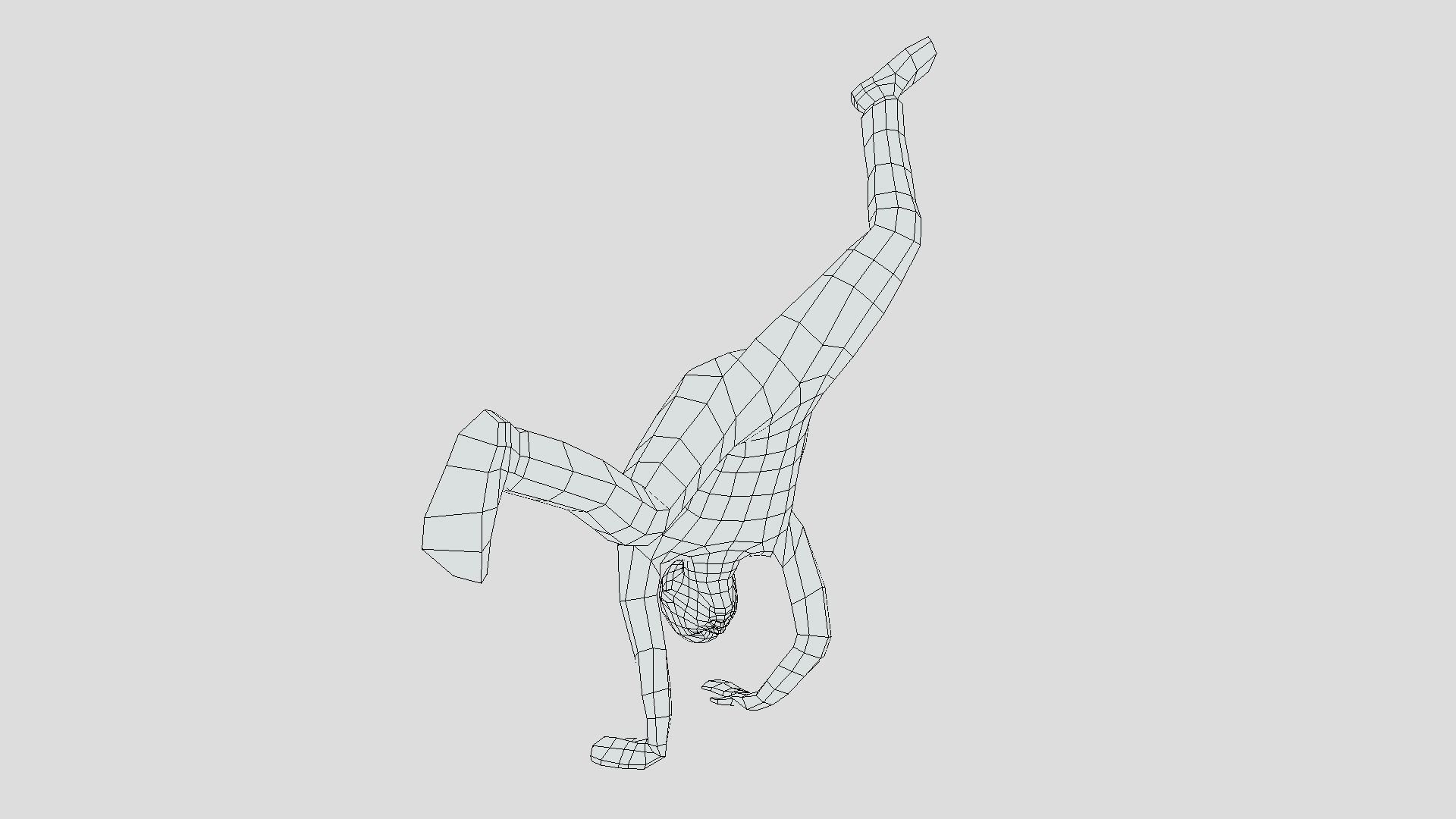 Low Poly Break Dance Kid Low-poly 3D model_14