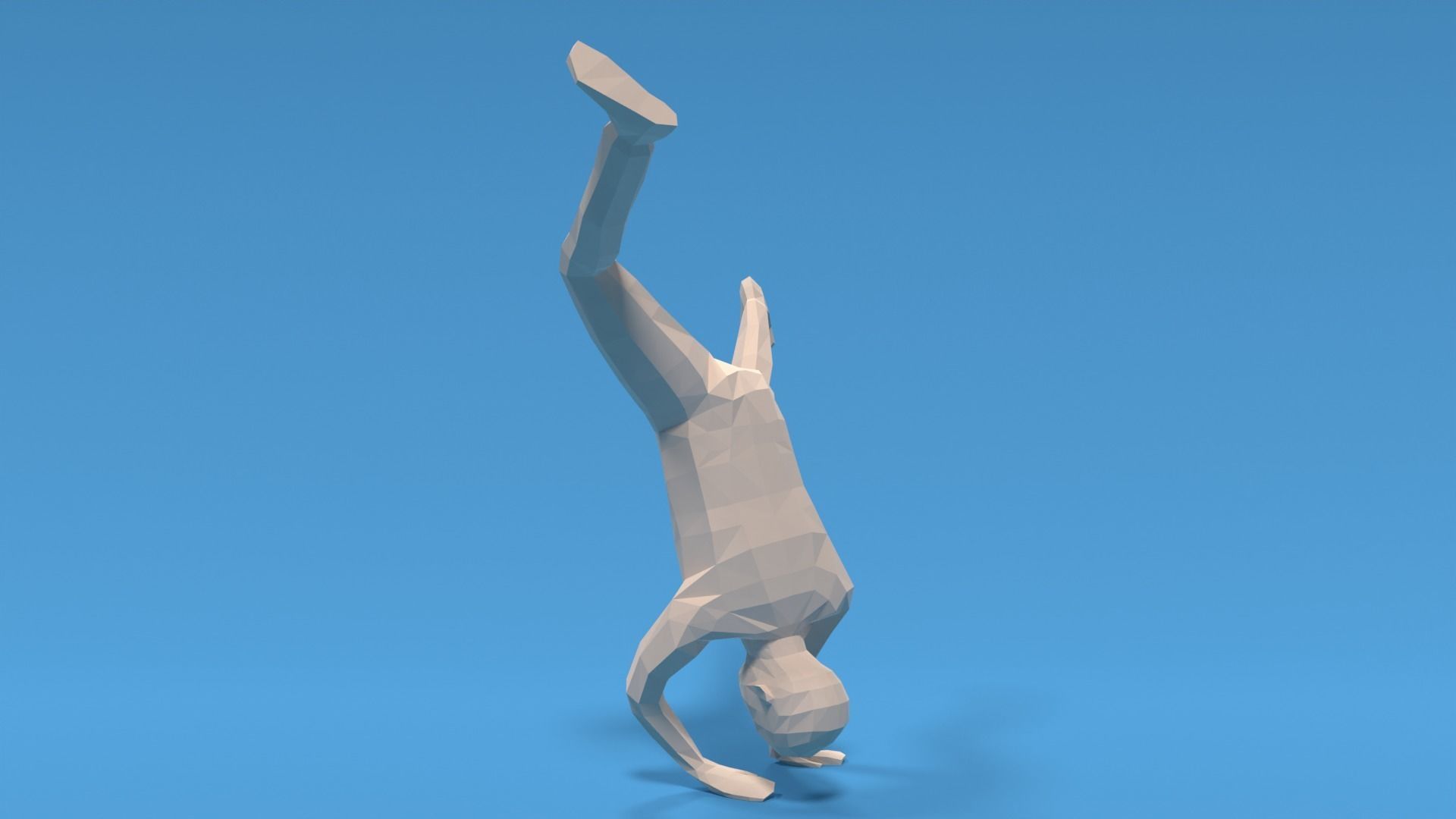 Low Poly Break Dance Kid Low-poly 3D model_2