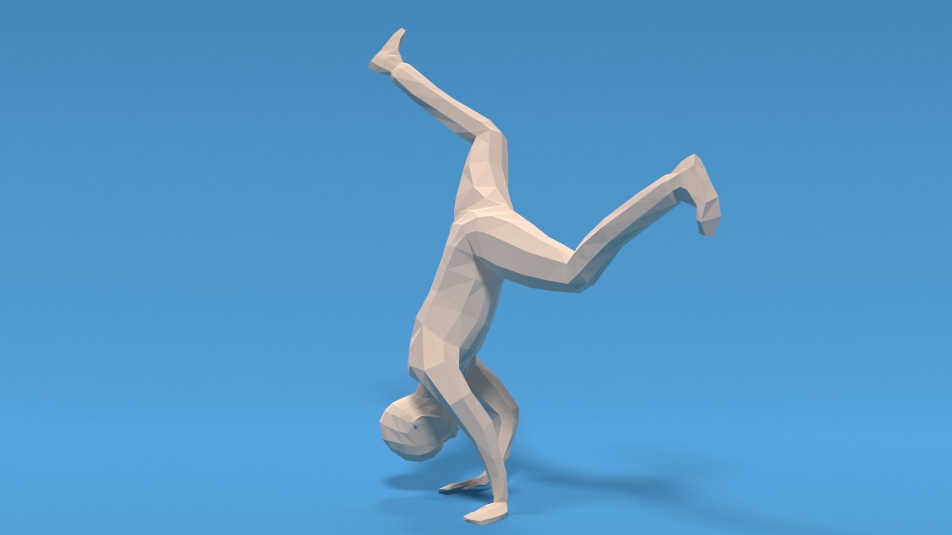 Low Poly Break Dance Kid Low-poly 3D model_5