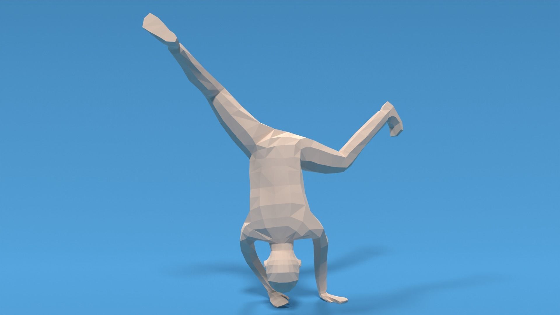 Low Poly Break Dance Kid Low-poly 3D model_3