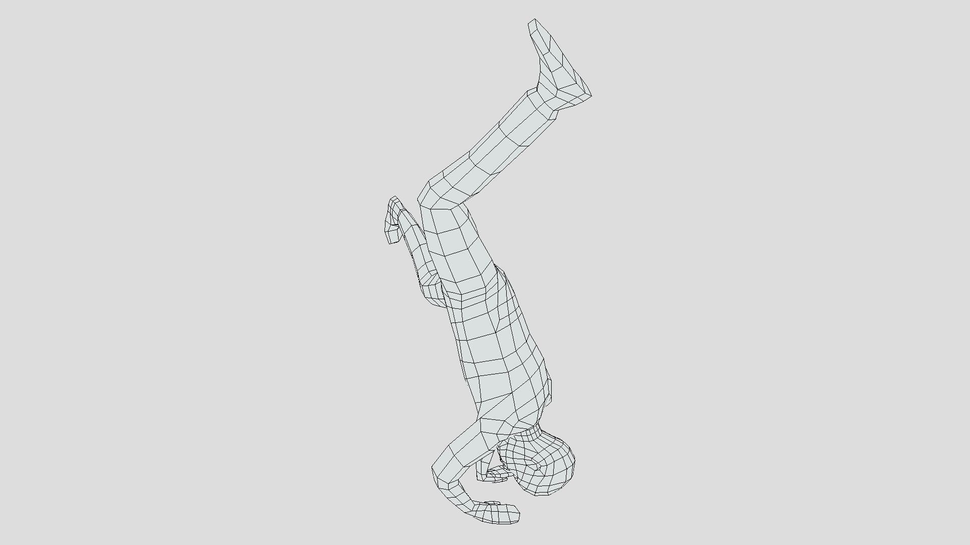 Low Poly Break Dance Kid Low-poly 3D model_10
