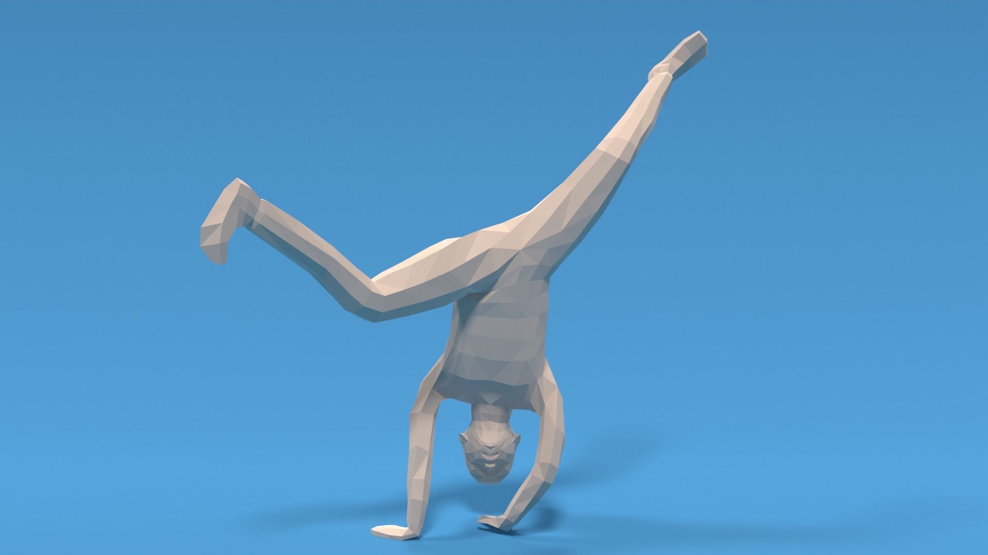 Low Poly Break Dance Kid Low-poly 3D model_7