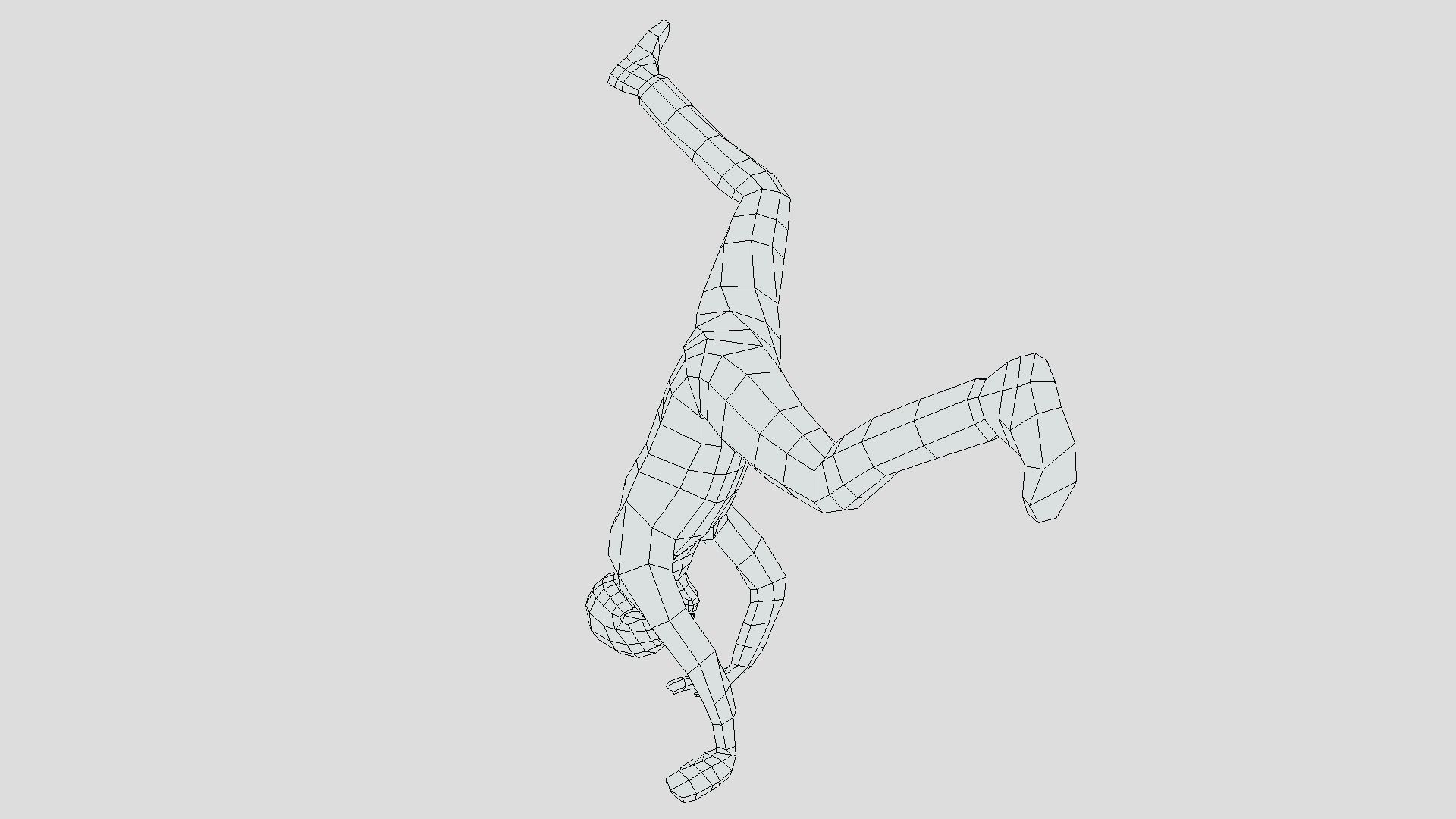 Low Poly Break Dance Kid Low-poly 3D model_13