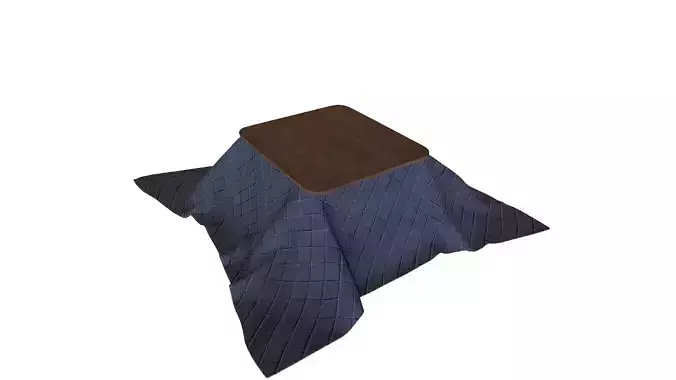 Kotatsu table with wooden top and legs