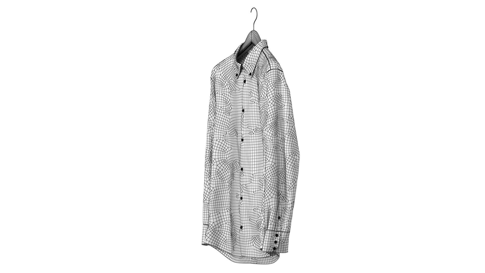 Shirt on Hanger 3D model_12
