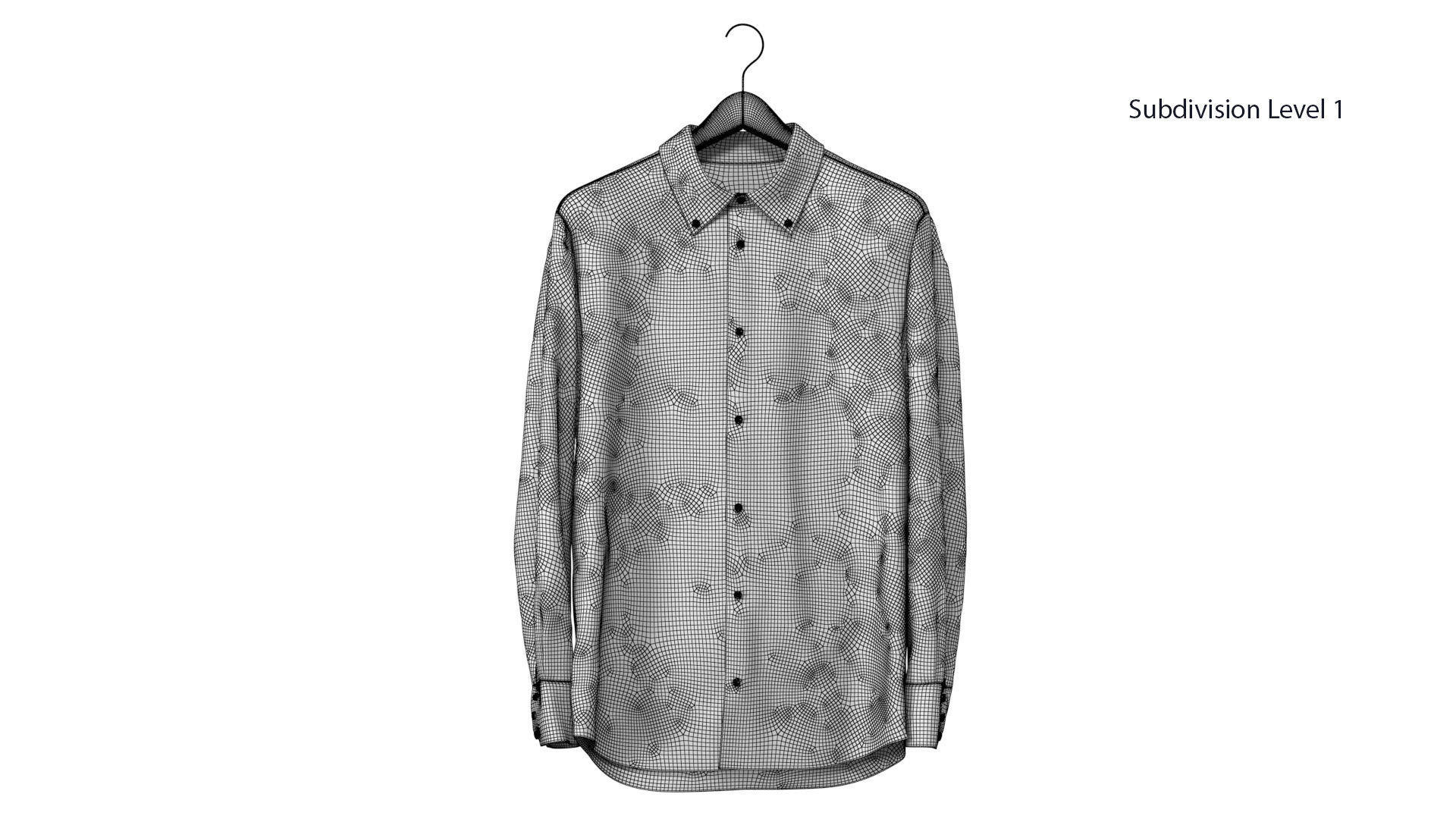 Shirt on Hanger 3D model_8